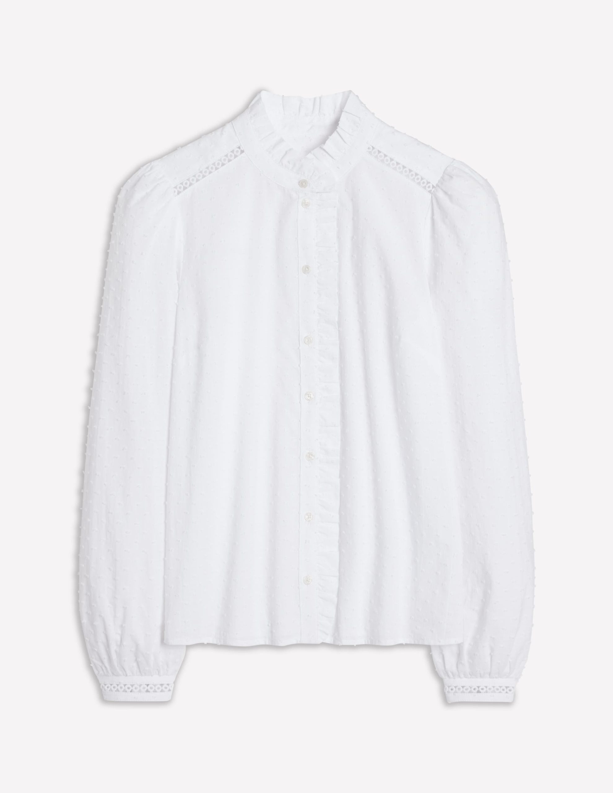 Helena Cotton Dobby Top-White - Image 7