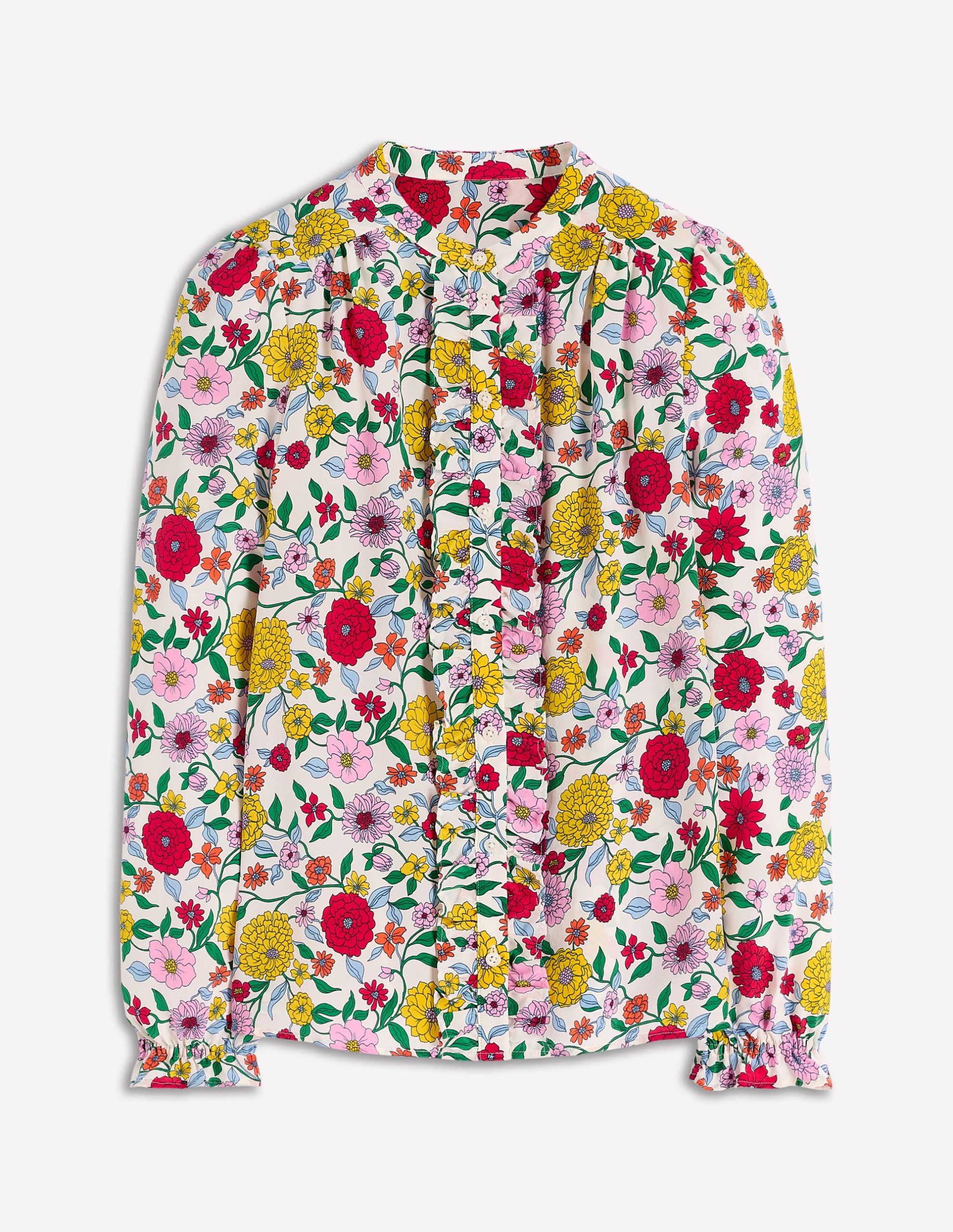 Alice Frill Front Silk Top-Multi. Dahlia Trail - Image 8