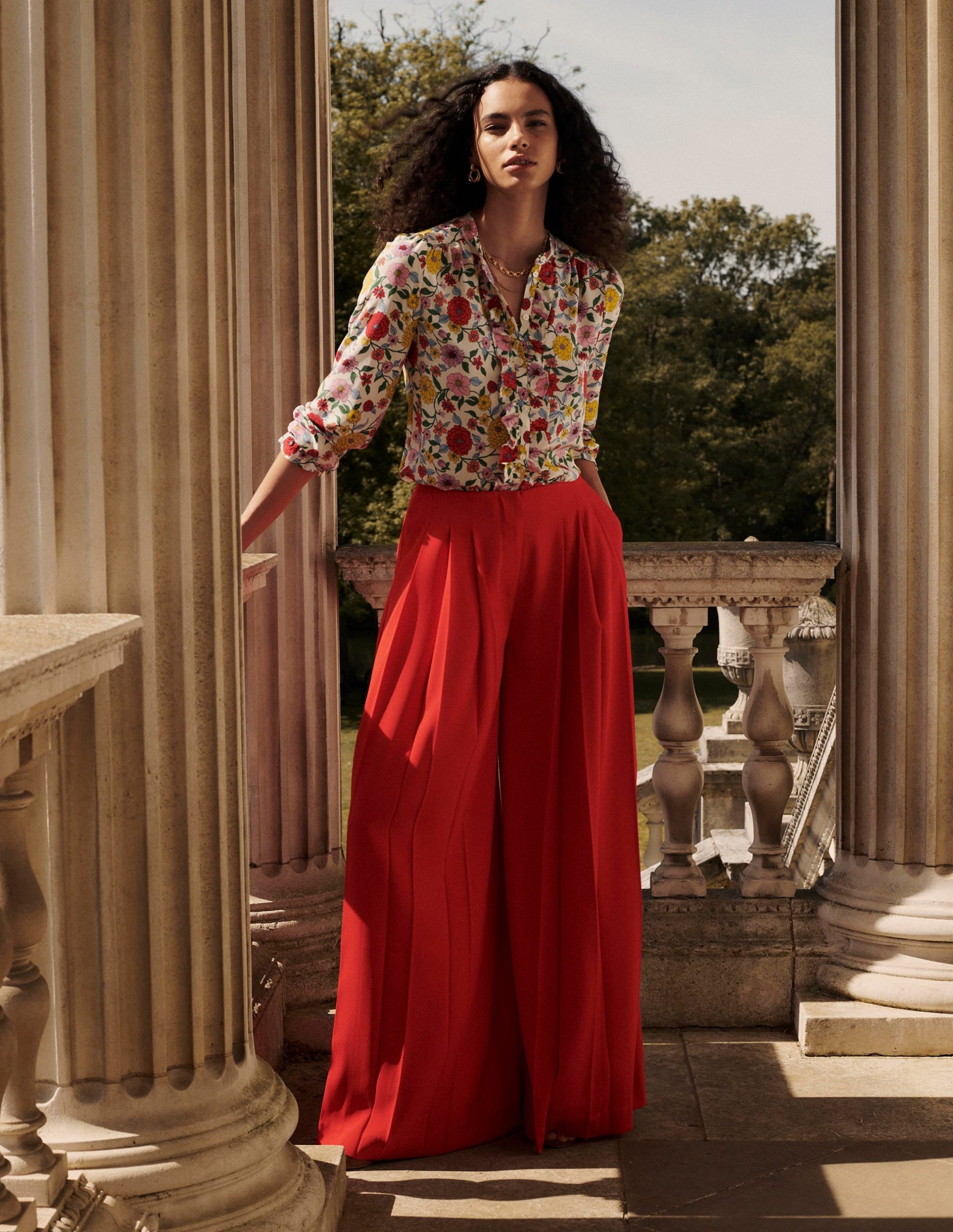 Alice Frill Front Silk Top-Multi. Dahlia Trail - Image 7