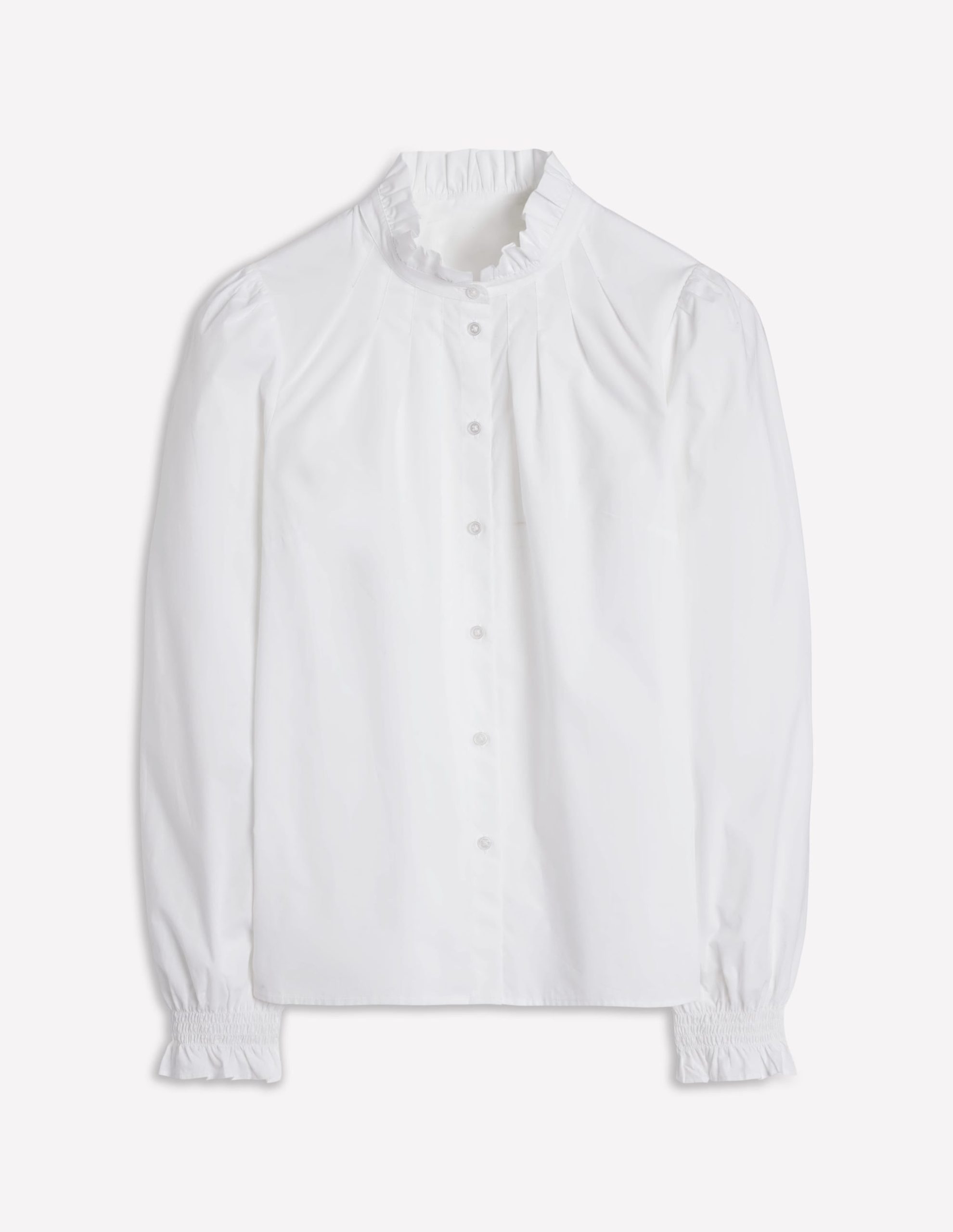 Lorna Pleated Cotton Top-White - Image 7