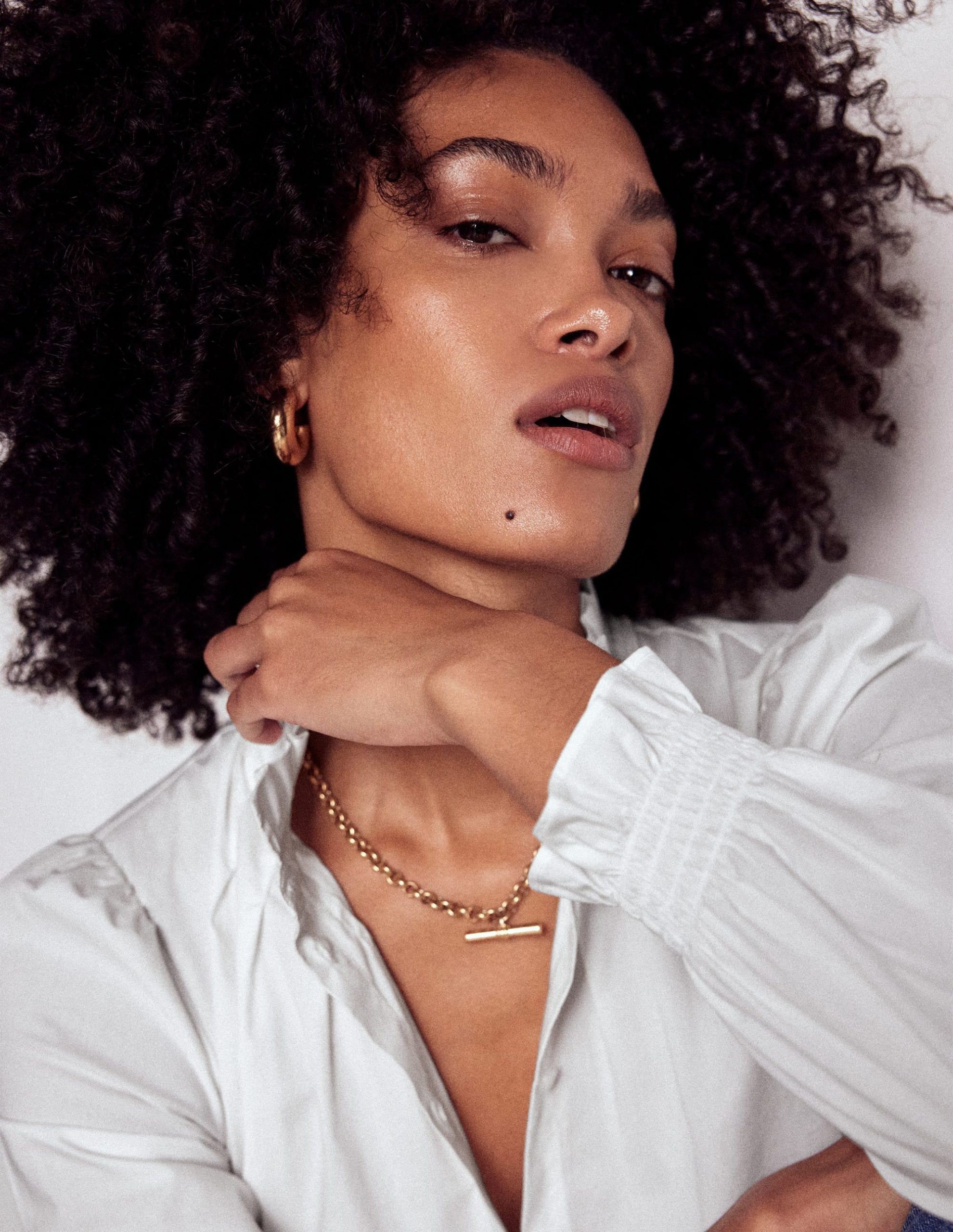 Lorna Pleated Cotton Top-White - Image 5