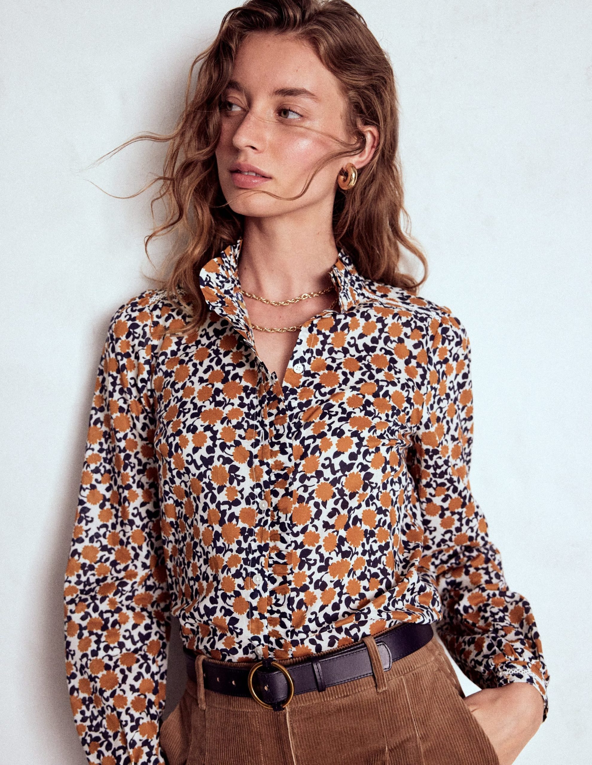 Helena Cotton Top-Cognac. Floweret Vine - Image 2