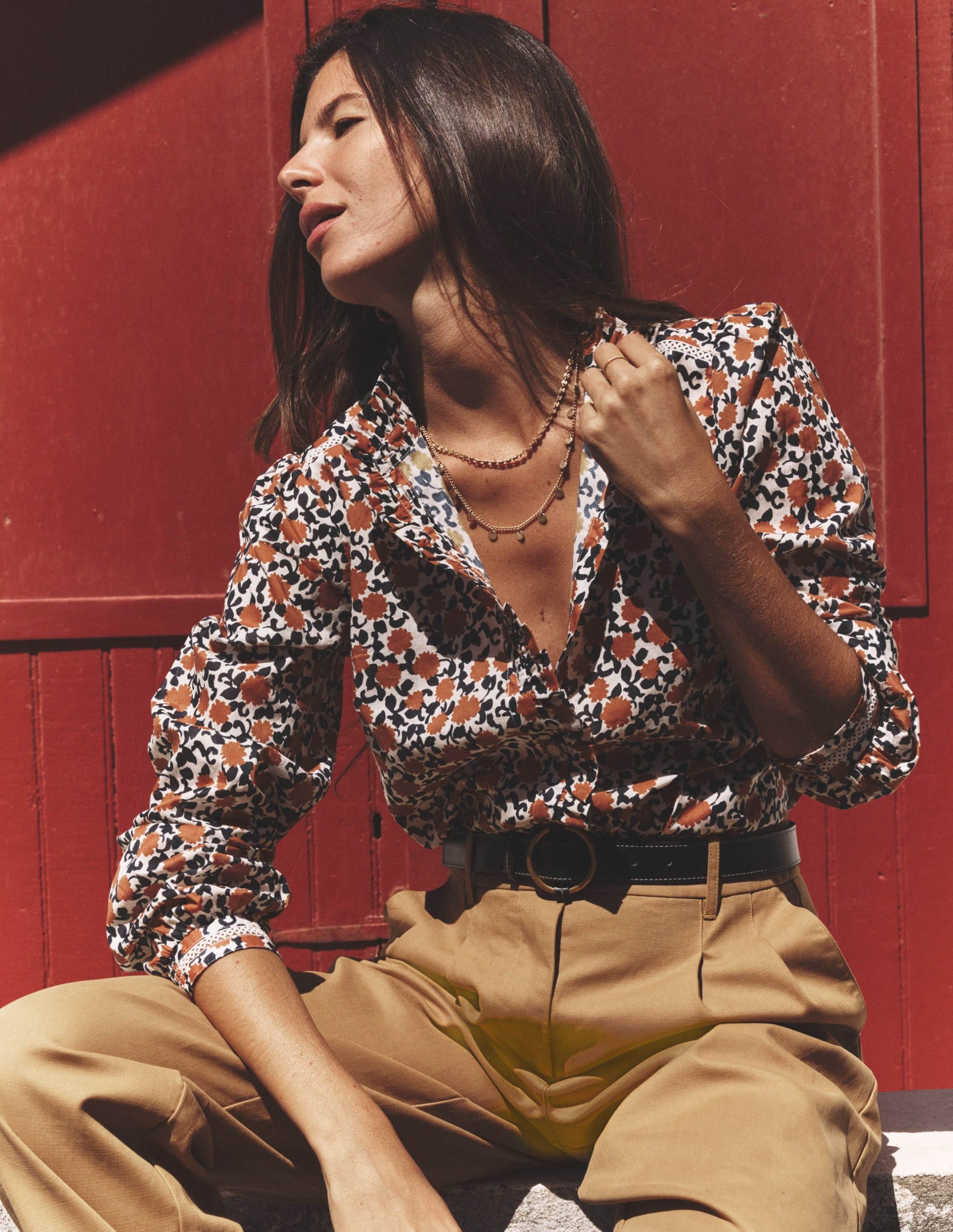 Helena Cotton Top-Cognac. Floweret Vine - Image 5