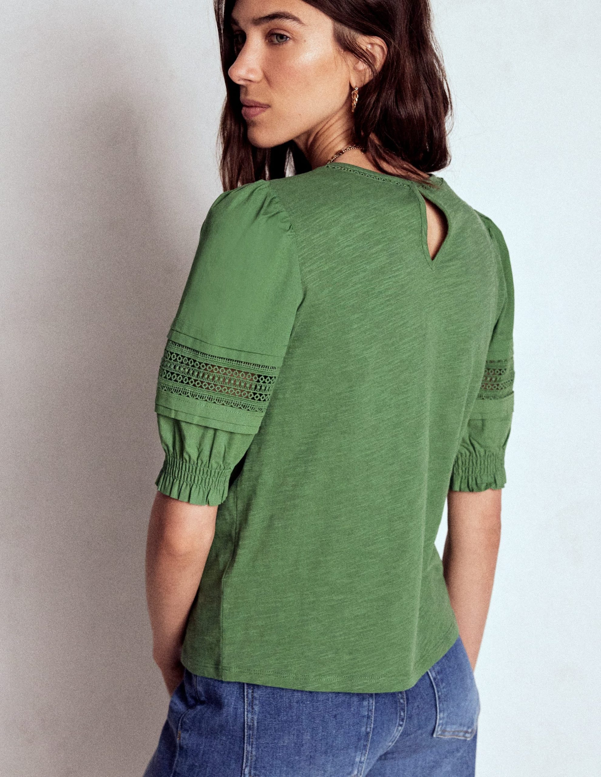 Lottie Puff Sleeve Top-Newt Green - Image 3