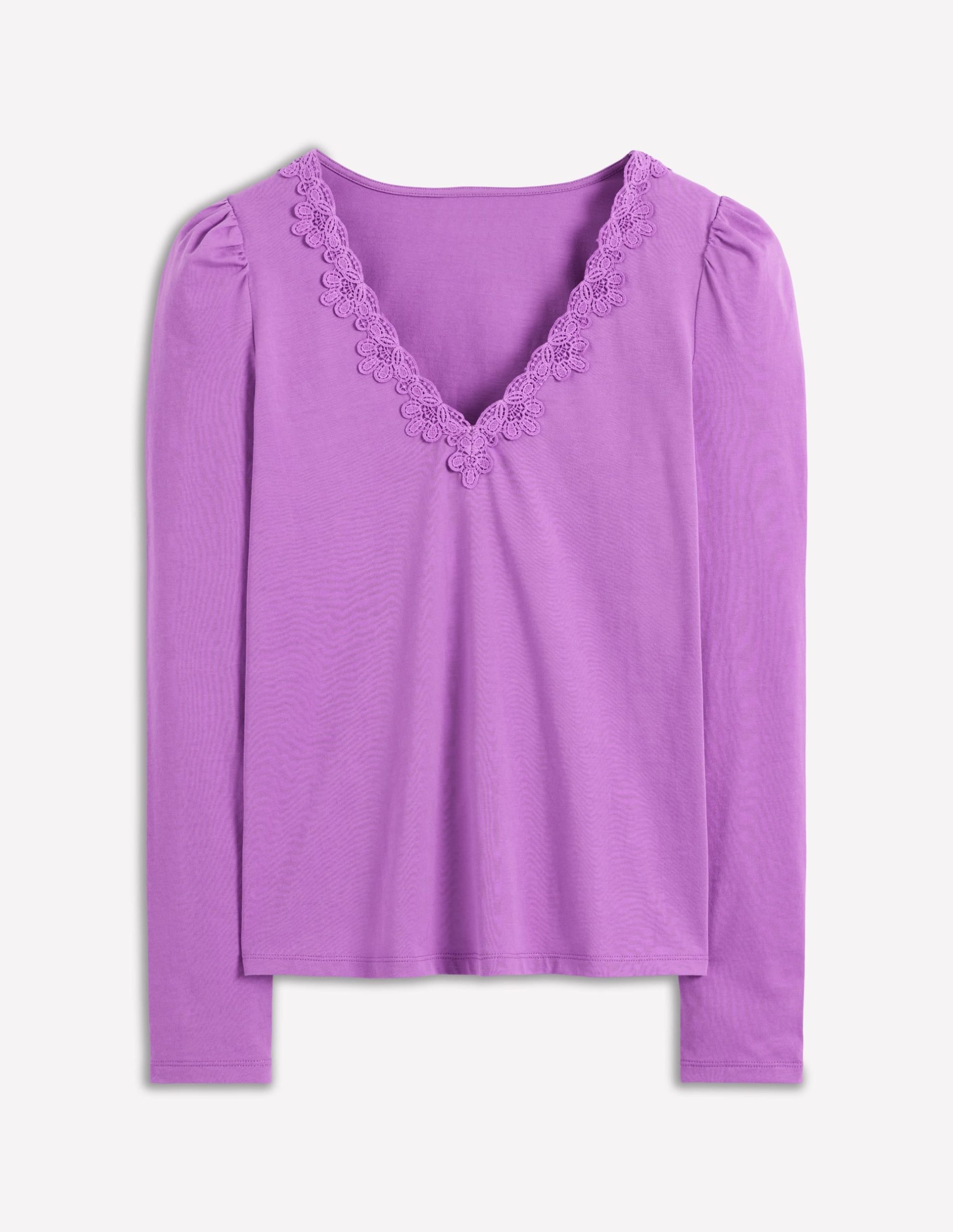 Flora Lace V-neck Top-Amethyst Purple - Image 5