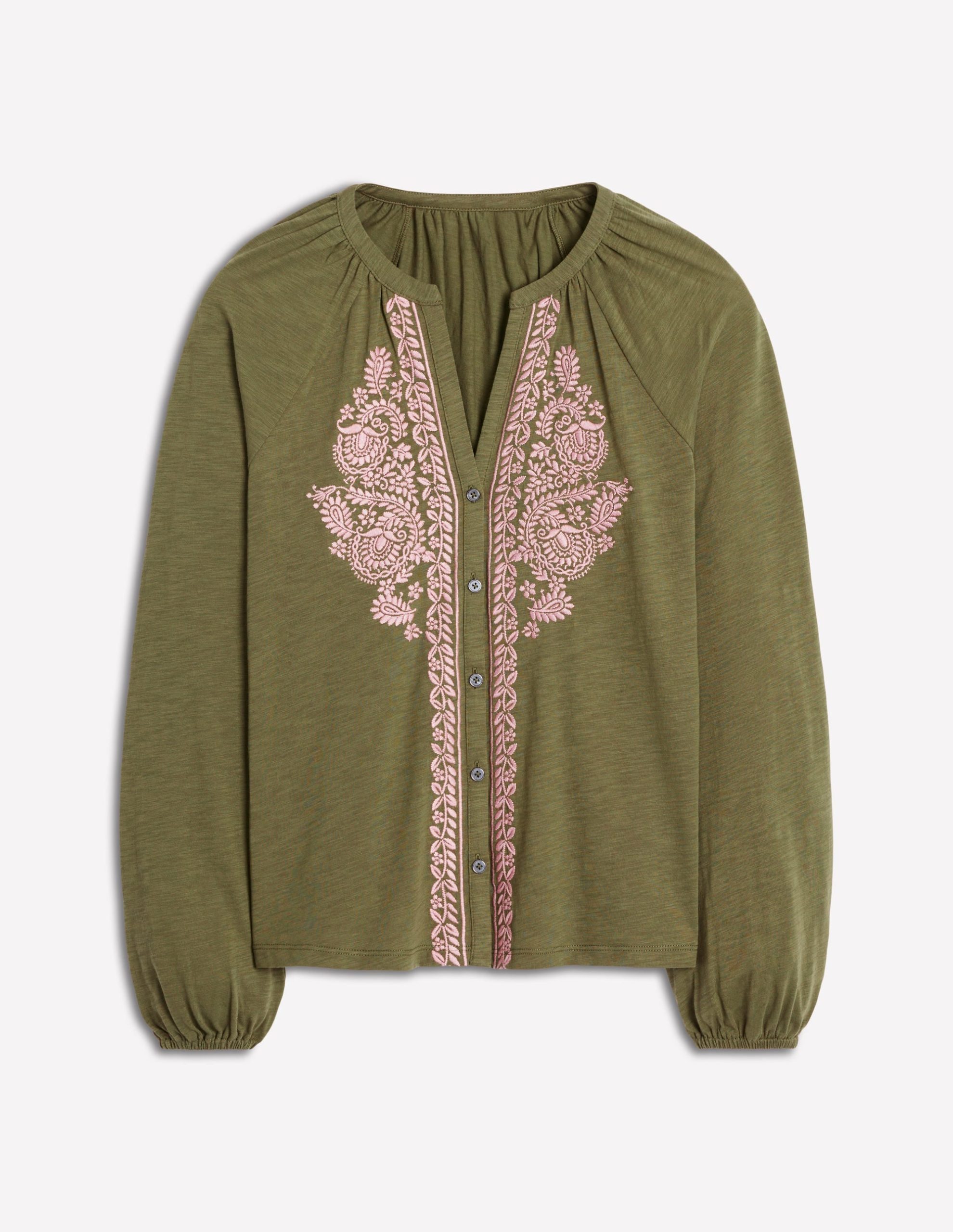 Alma Embroidered Shirt-Woodland Green - Image 6
