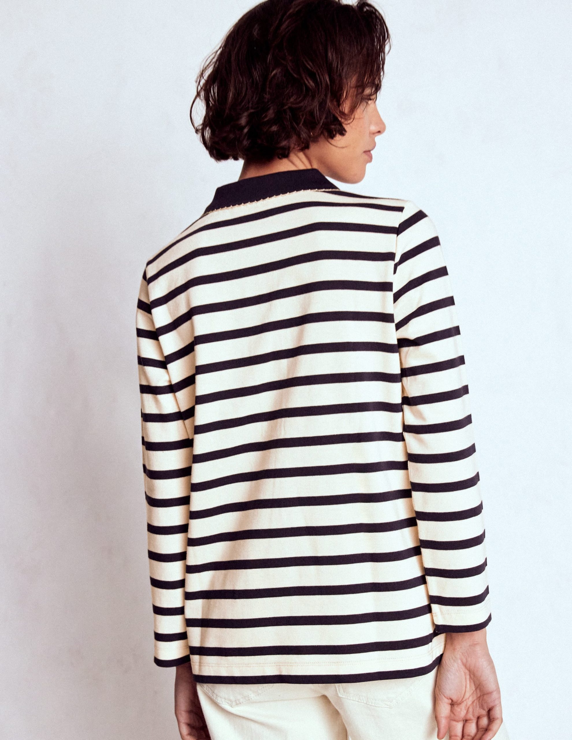 Collared Mariner-Ivory and French Navy Stripe - Image 3