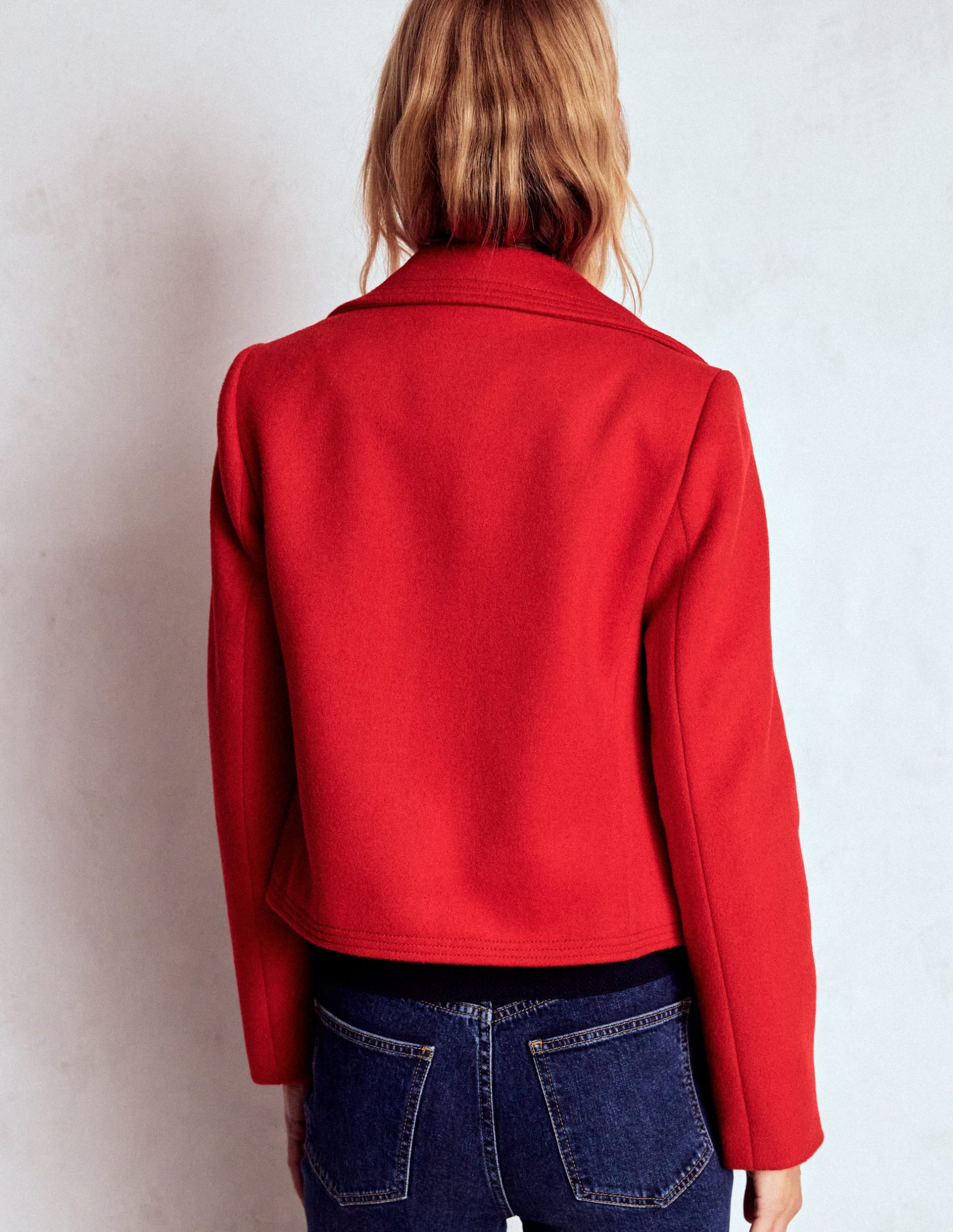 Topstitch Jacket-Poppy Red - Image 3