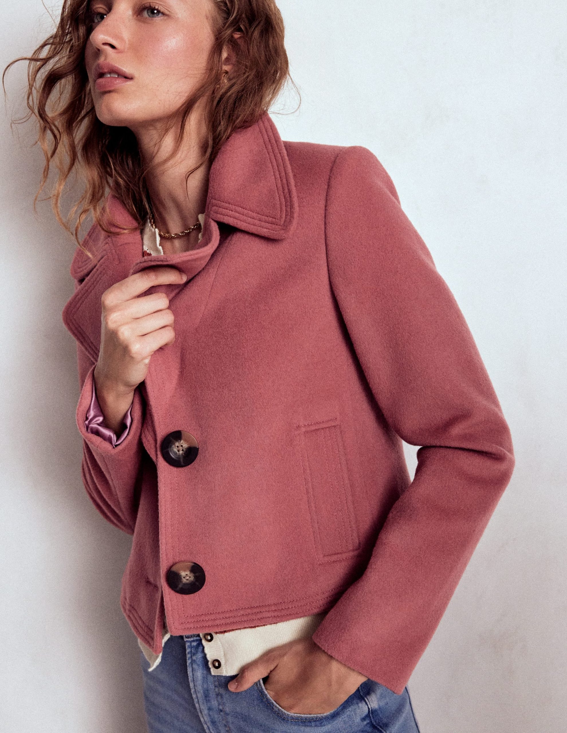 Topstitch Jacket-DUSTY PINK - Image 5