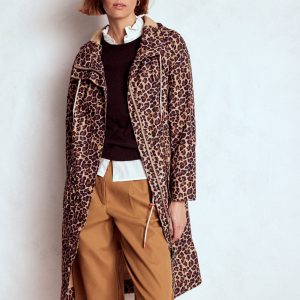Longline Rain Mac-Multi. Cheetah Pop