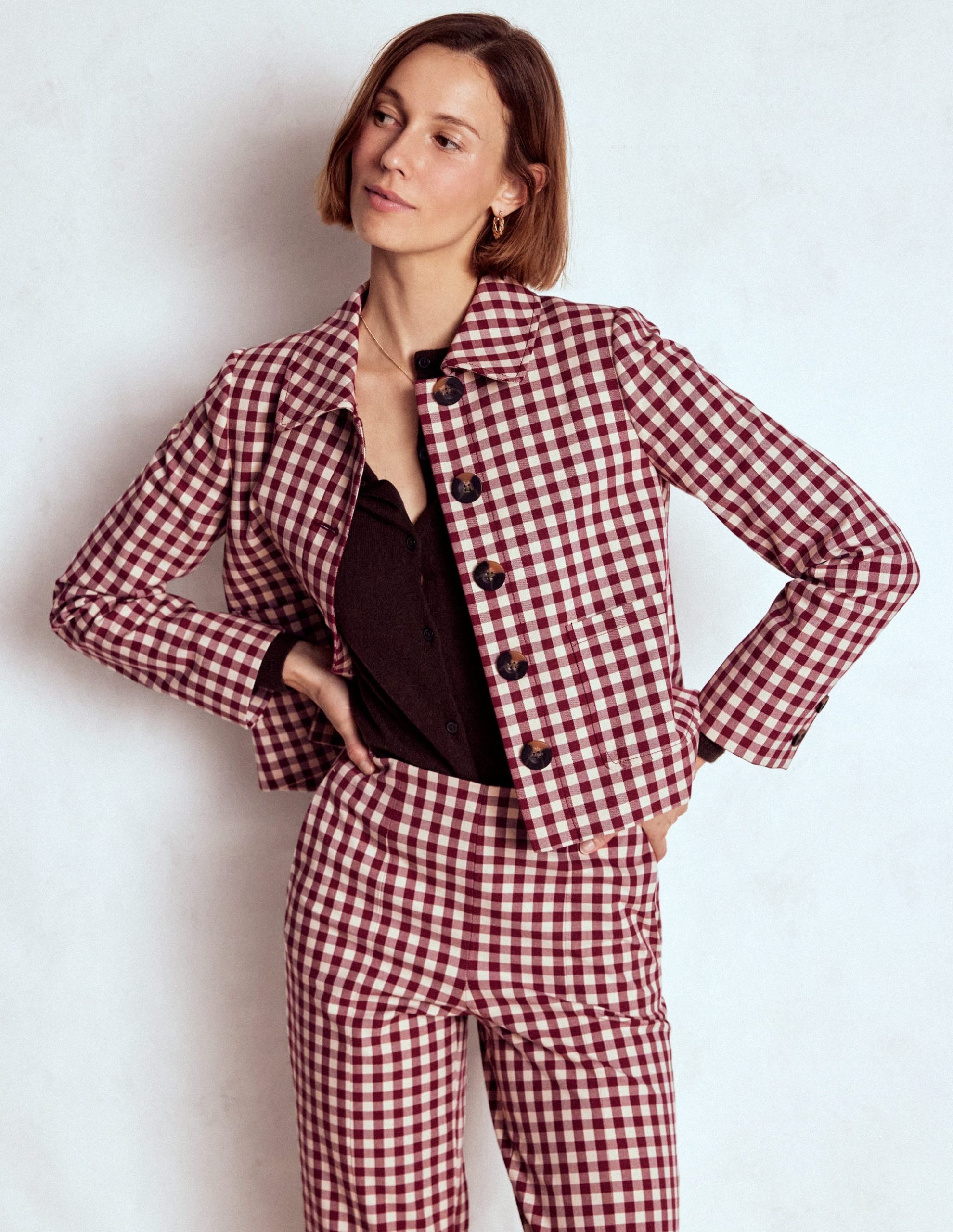 Knightsbridge Gingham Jacket-Chestnut Gingham - Image 4