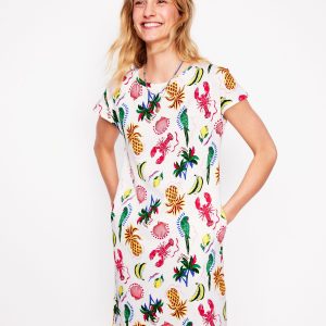 Leah Jersey T-shirt Dress-Tropical Bonanza Vine