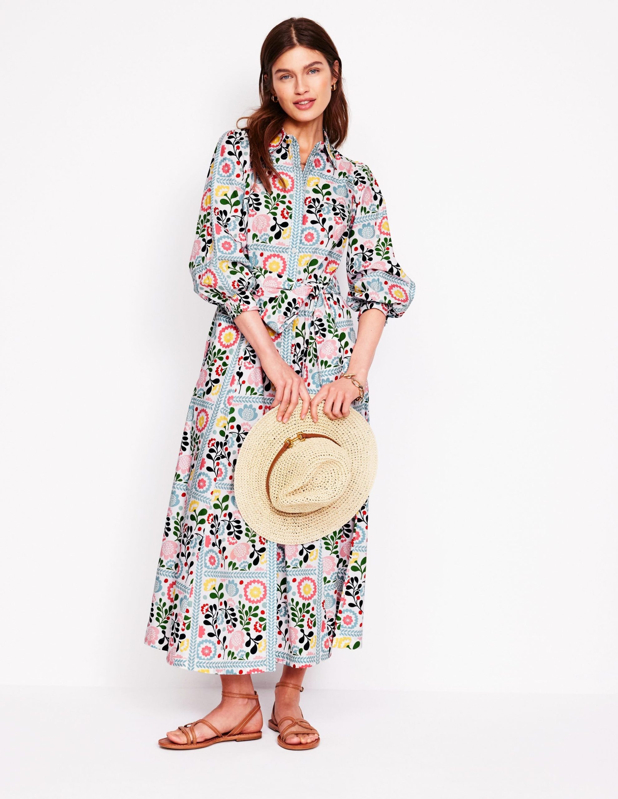 Clara Cotton Shirt Dress-Multi. Walled Garden - Image 4