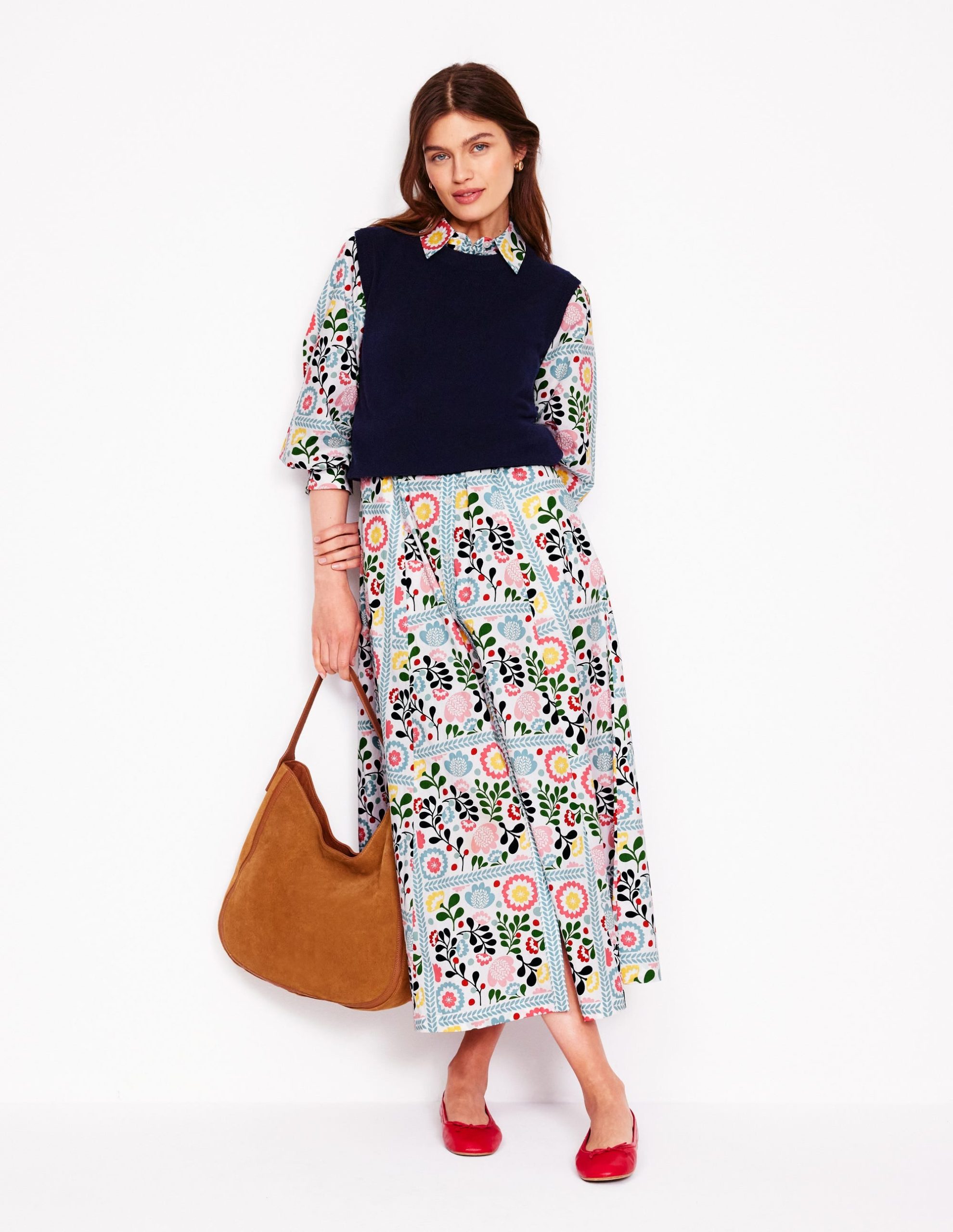 Clara Cotton Shirt Dress-Multi. Walled Garden - Image 5