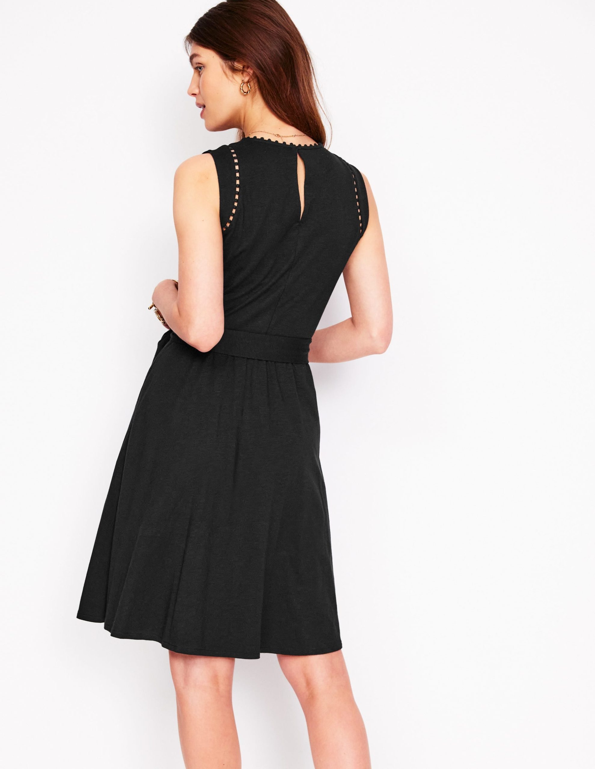 Mila Trim Short Jersey Dress-Black - Image 3