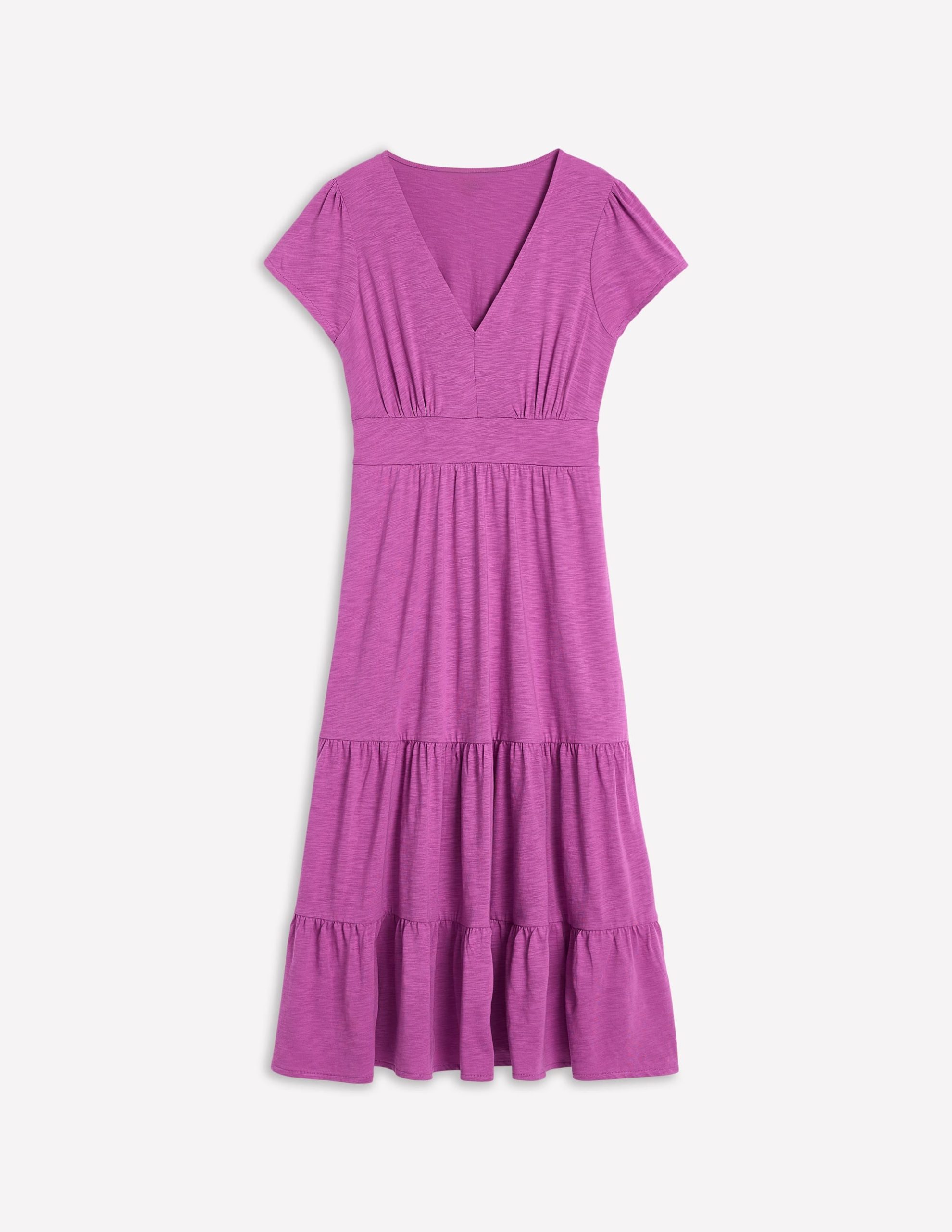 Eloise Tiered Jersey Dress-Foxglove Purple - Image 7