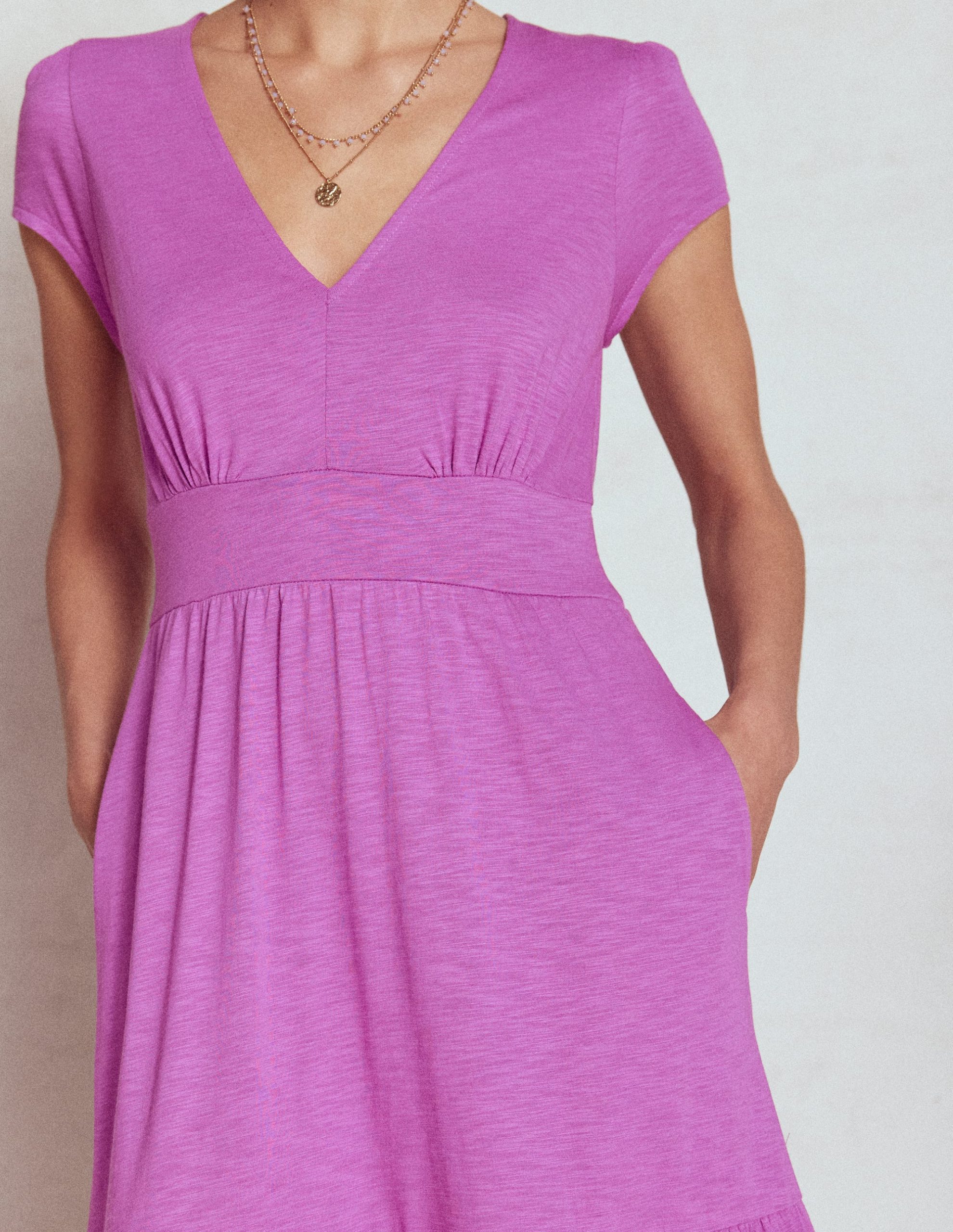 Eloise Tiered Jersey Dress-Foxglove Purple - Image 4