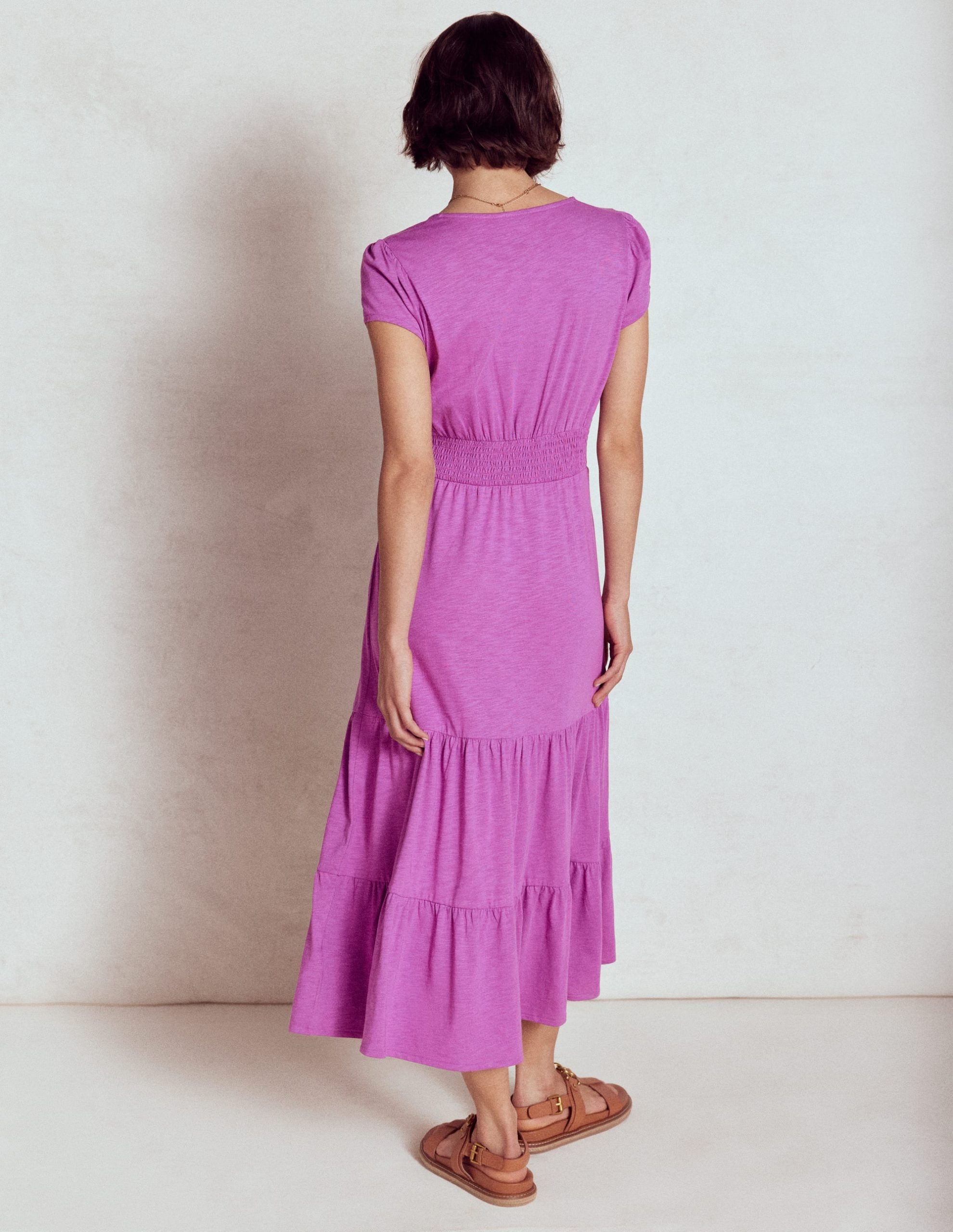Eloise Tiered Jersey Dress-Foxglove Purple - Image 5