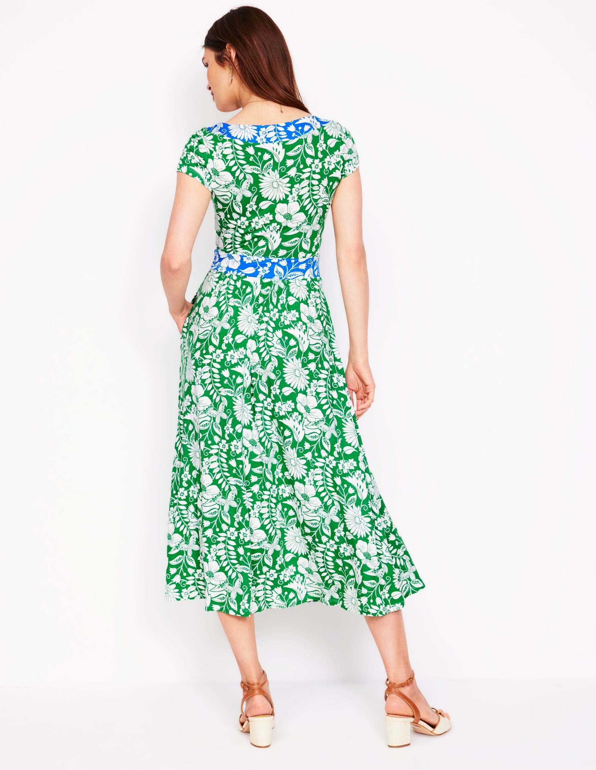 Melanie Jersey Midi Dress-Rich Emerald. Wildflower Trail - Image 3