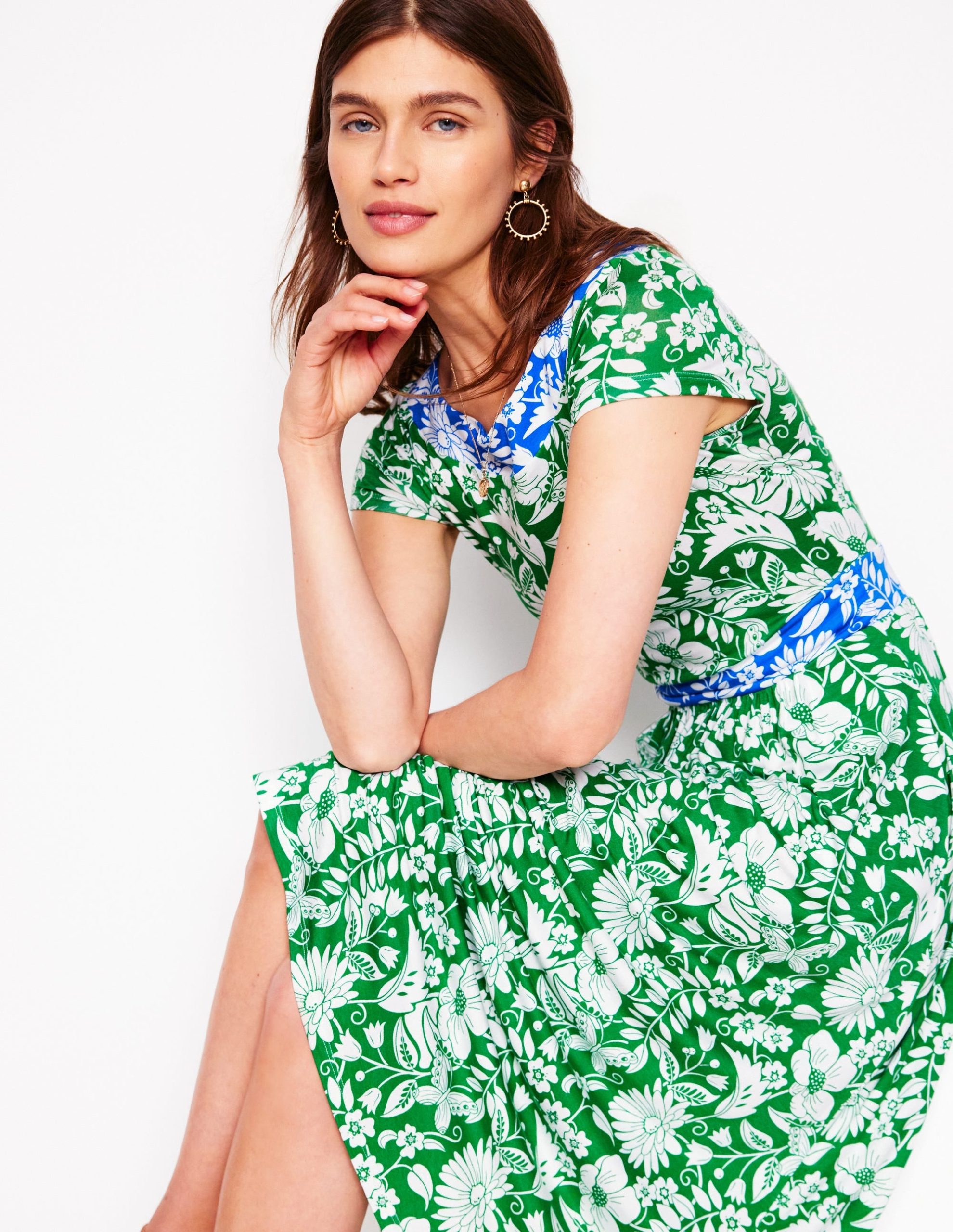 Melanie Jersey Midi Dress-Rich Emerald. Wildflower Trail - Image 4
