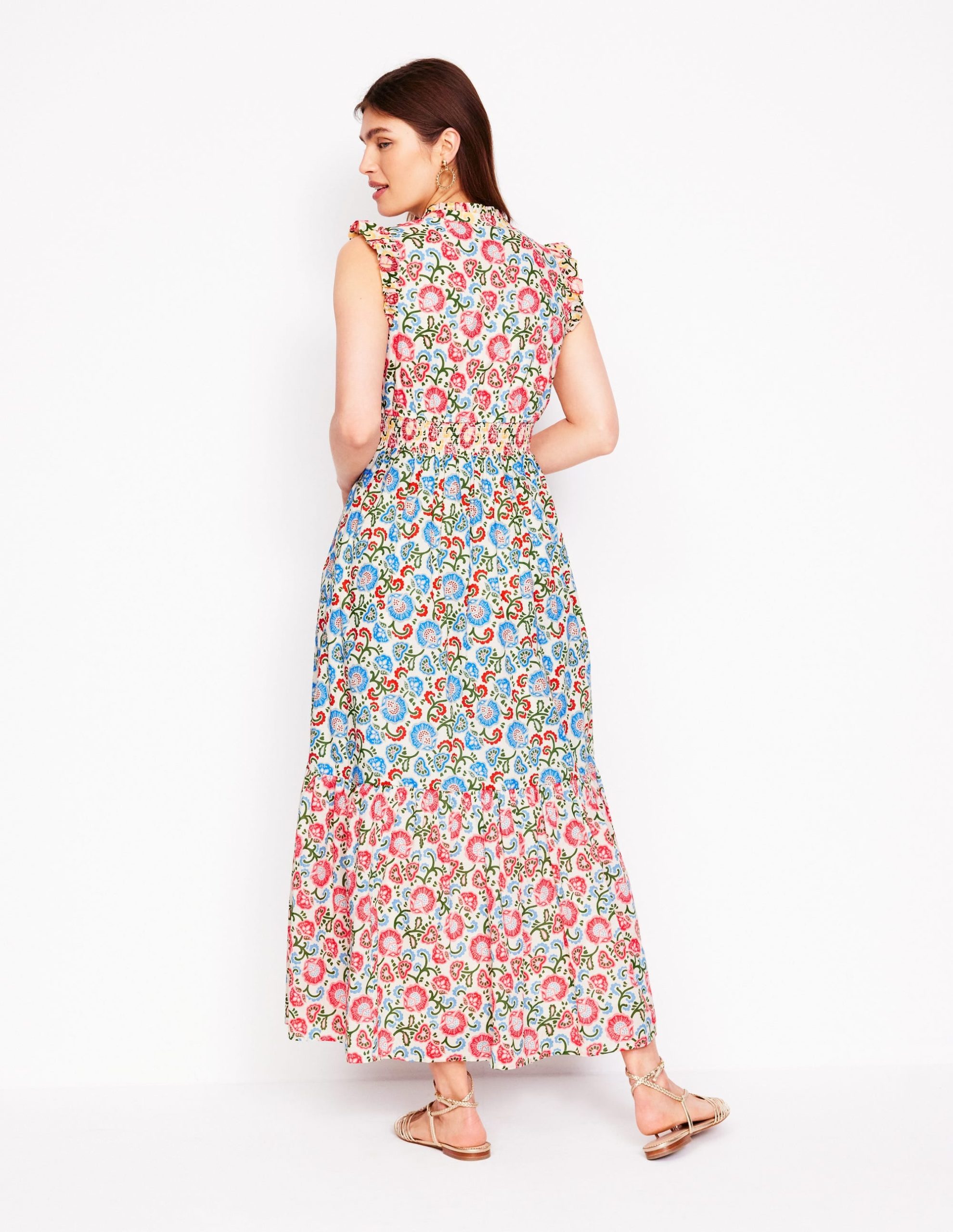 Wren Tiered Midi Dress-Ivory. Garden Vine - Image 3