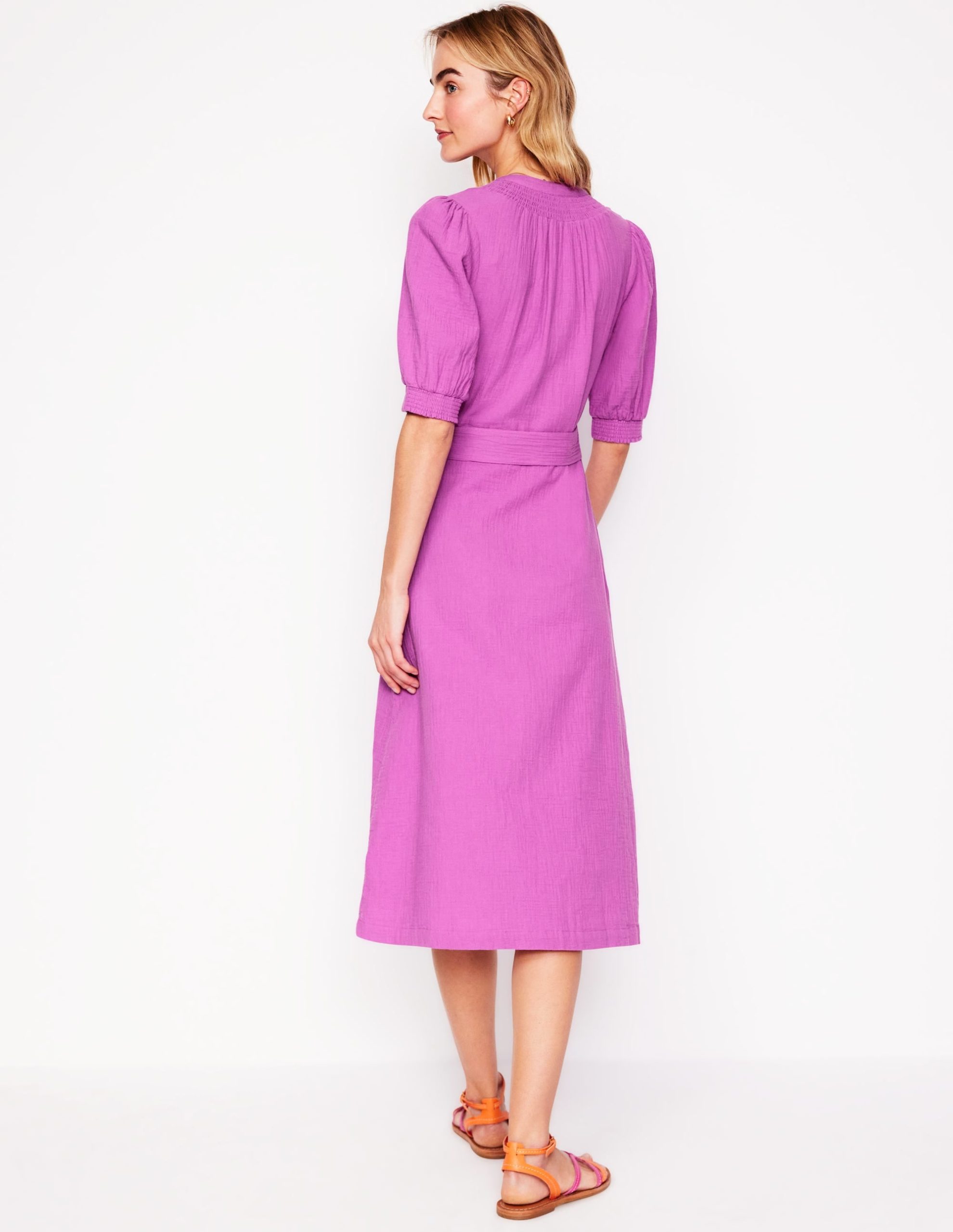 Ada Double Cloth Midi Dress-Foxglove Purple - Image 3