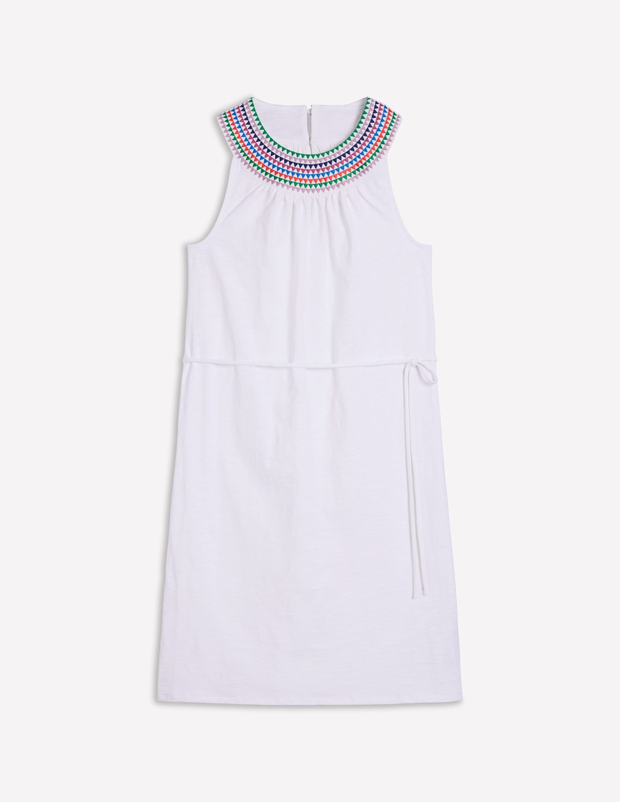 Eleni Embroidered Short Dress-White - Image 5