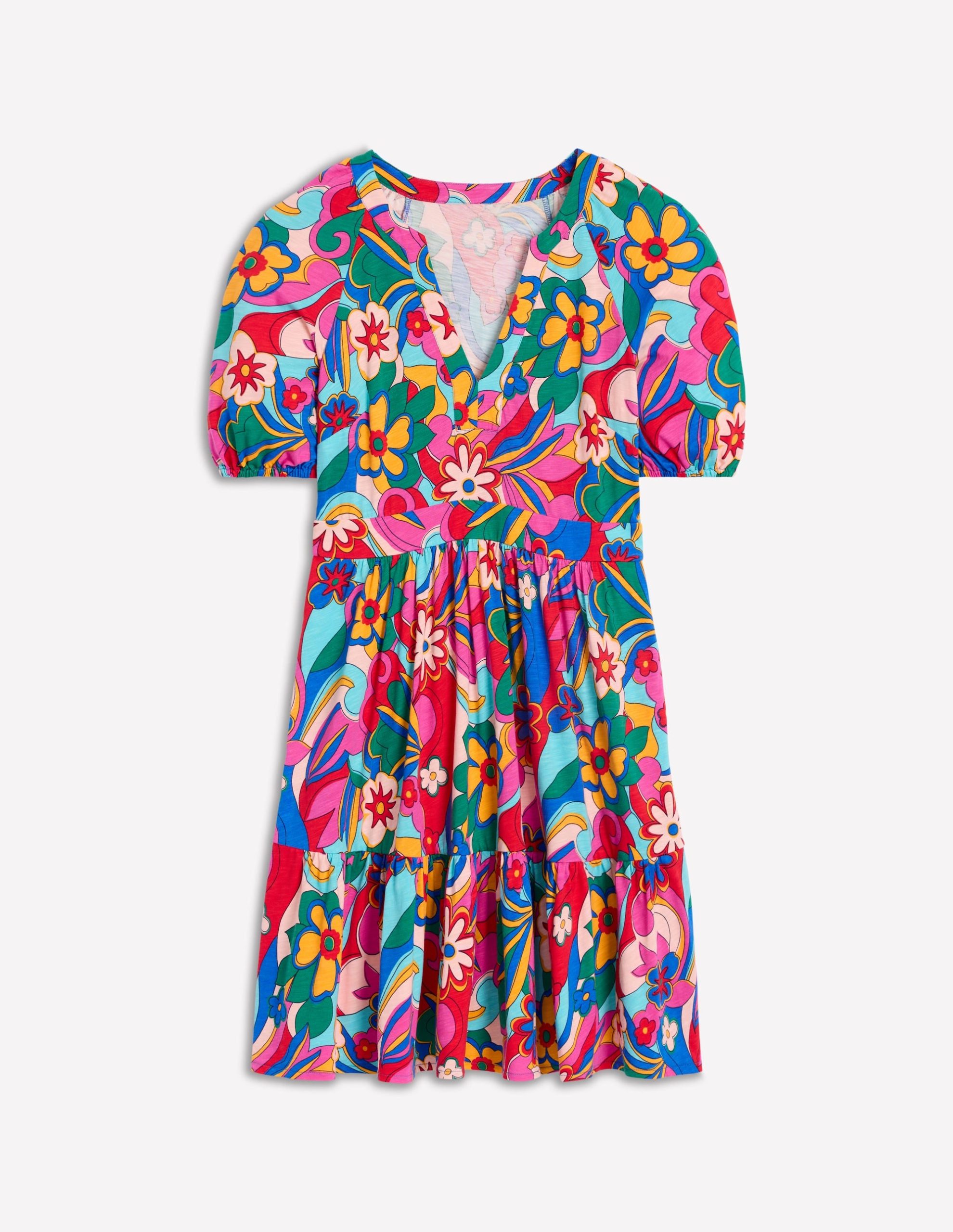 Piper Short Jersey Dress-Multi. Blossomy Pop - Image 5