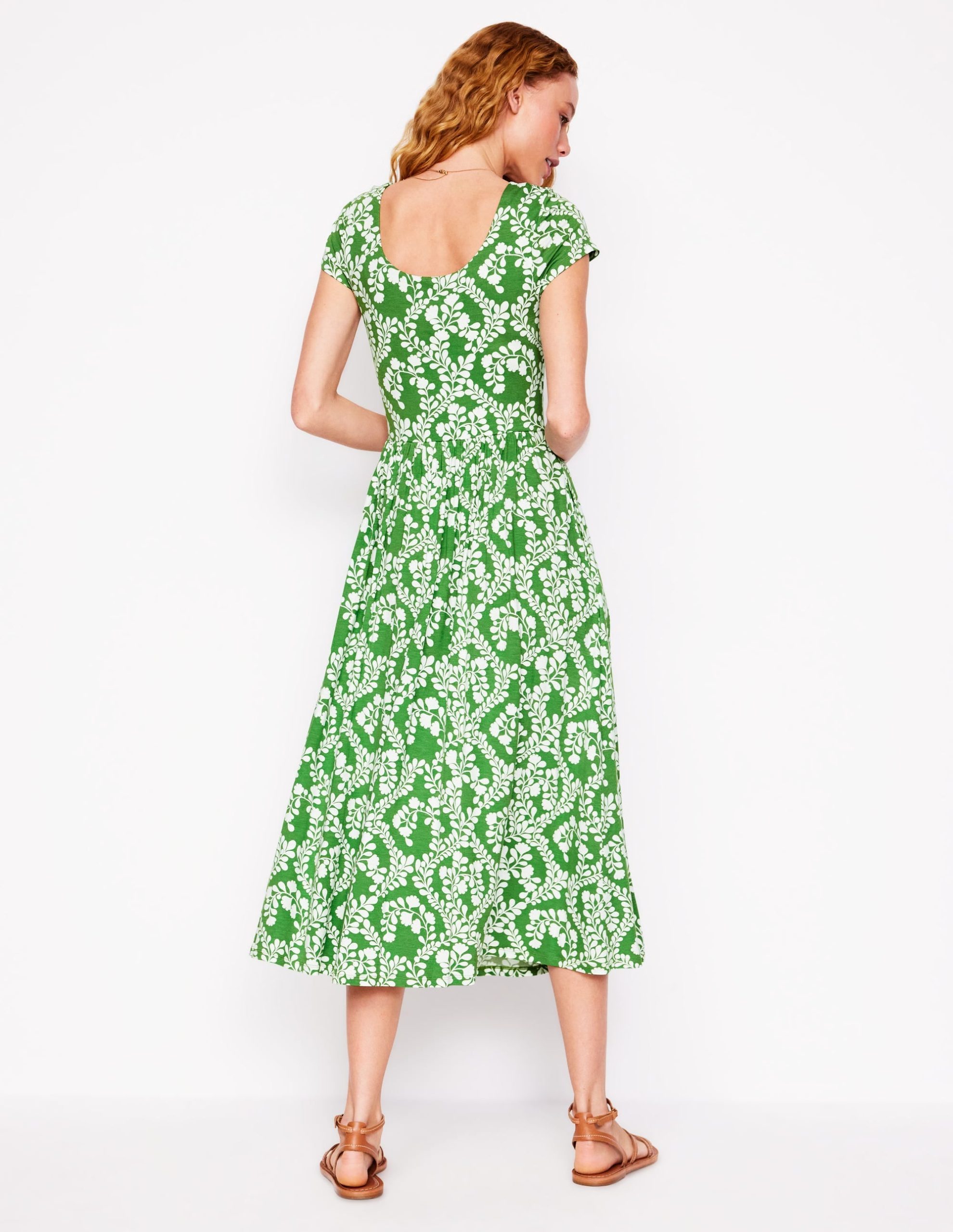 Samantha Scoop Jersey Dress-Paradise Green. Vine - Image 3