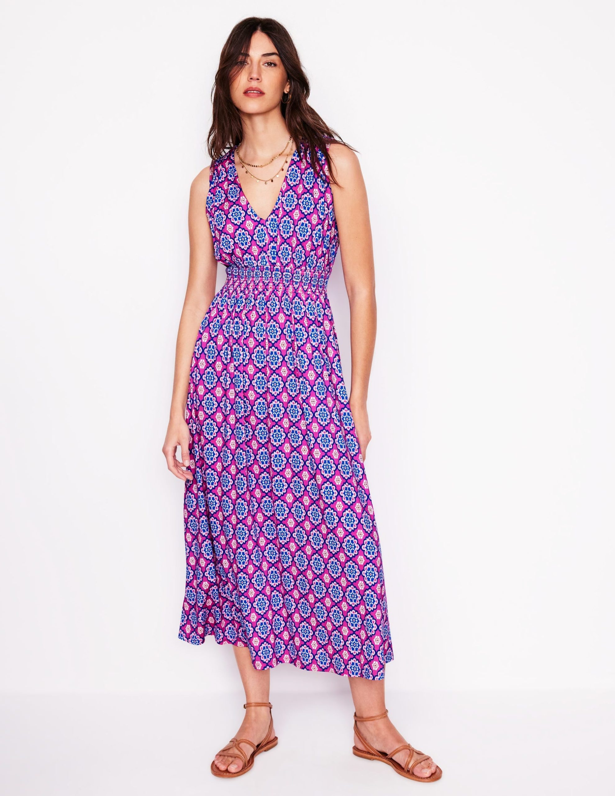 Paloma Jersey Maxi Dress-Cosmos Pink. Bloom Geo - Image 4