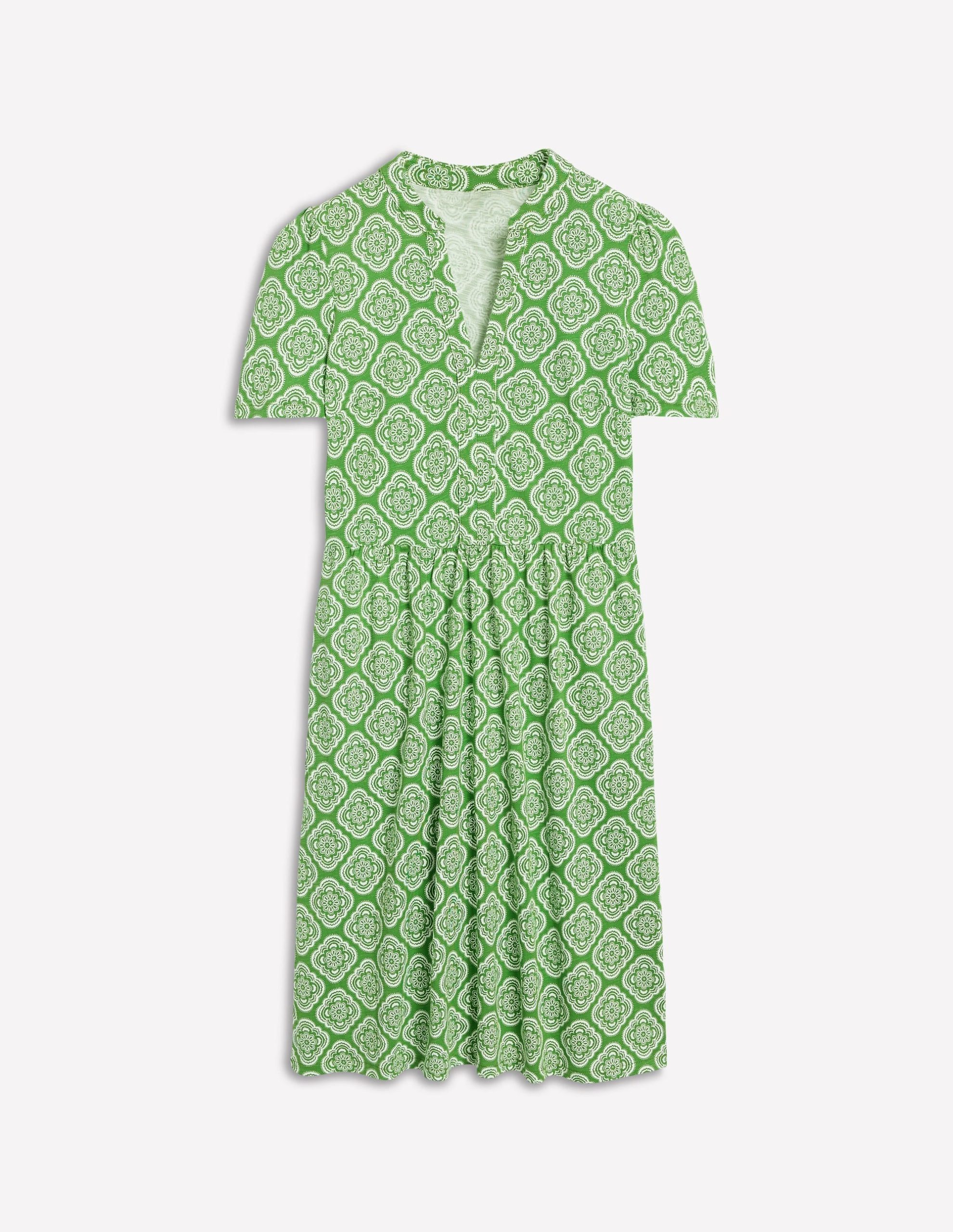Naomi Short Sleeve Dress-Paradise Green. Botanic Blush - Image 5