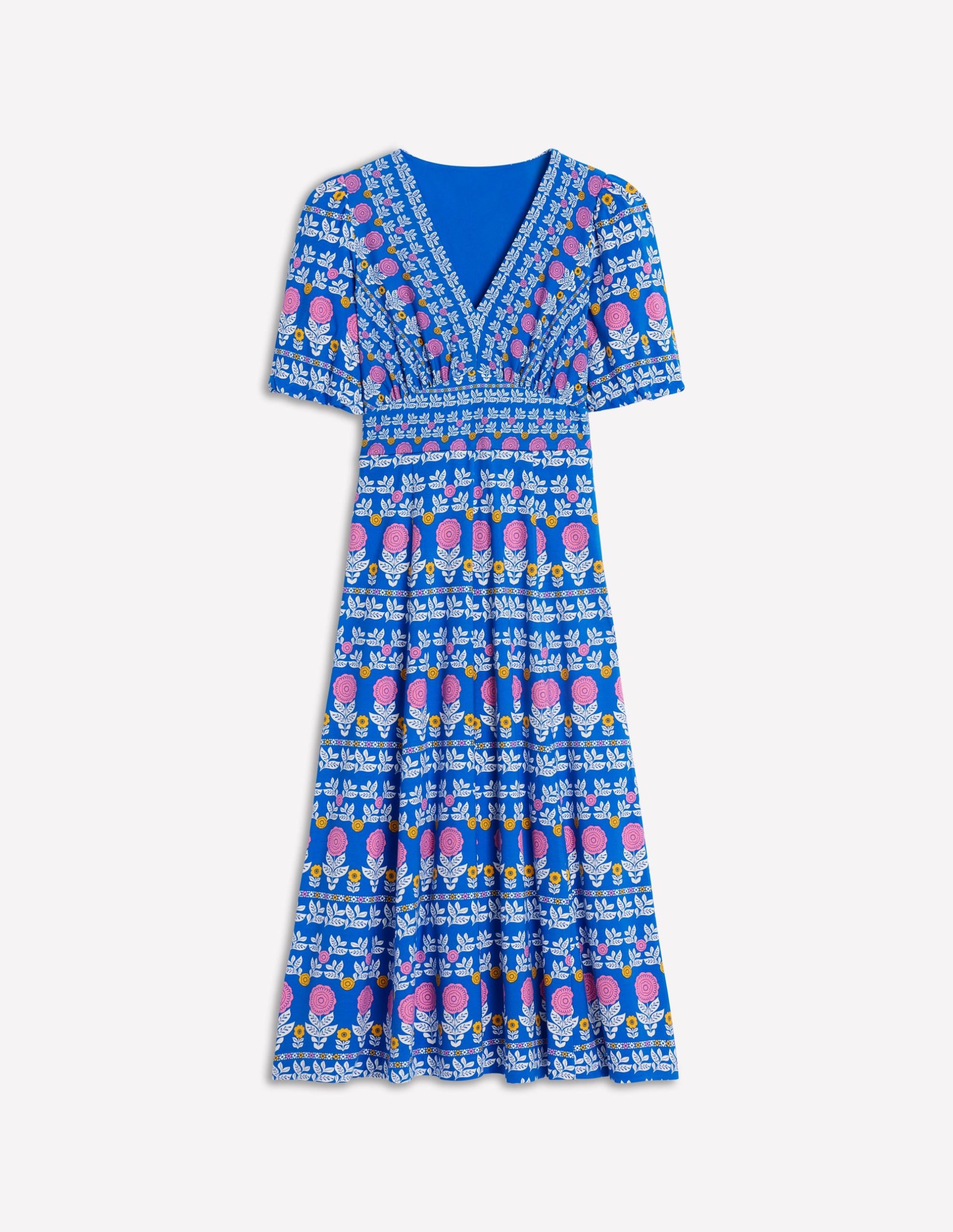 Ponte Puff Sleeve Tea Dress-Gallery Blue. Dahlia Garden - Image 6