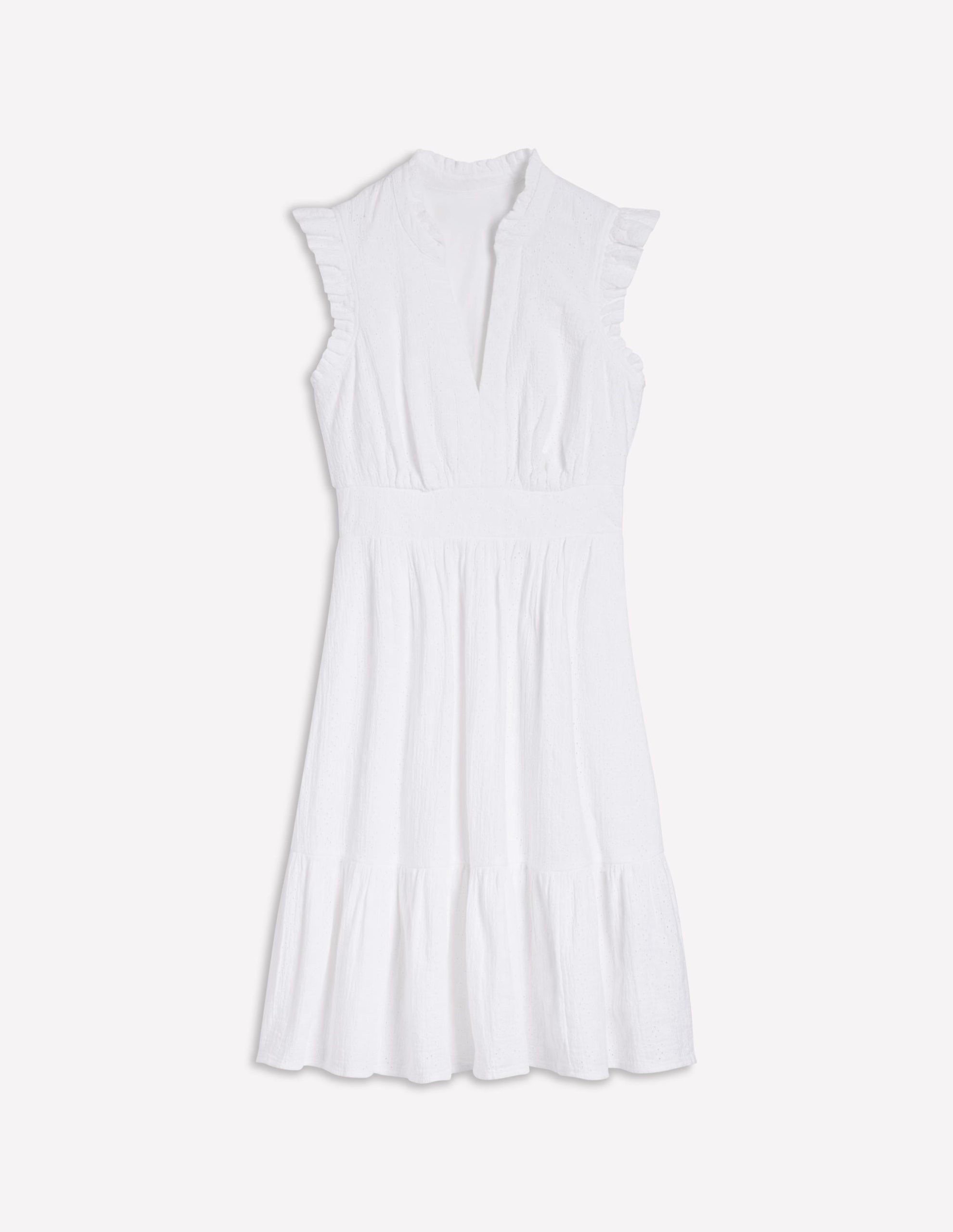 Wren Double Cloth Short Dress-White - Image 8