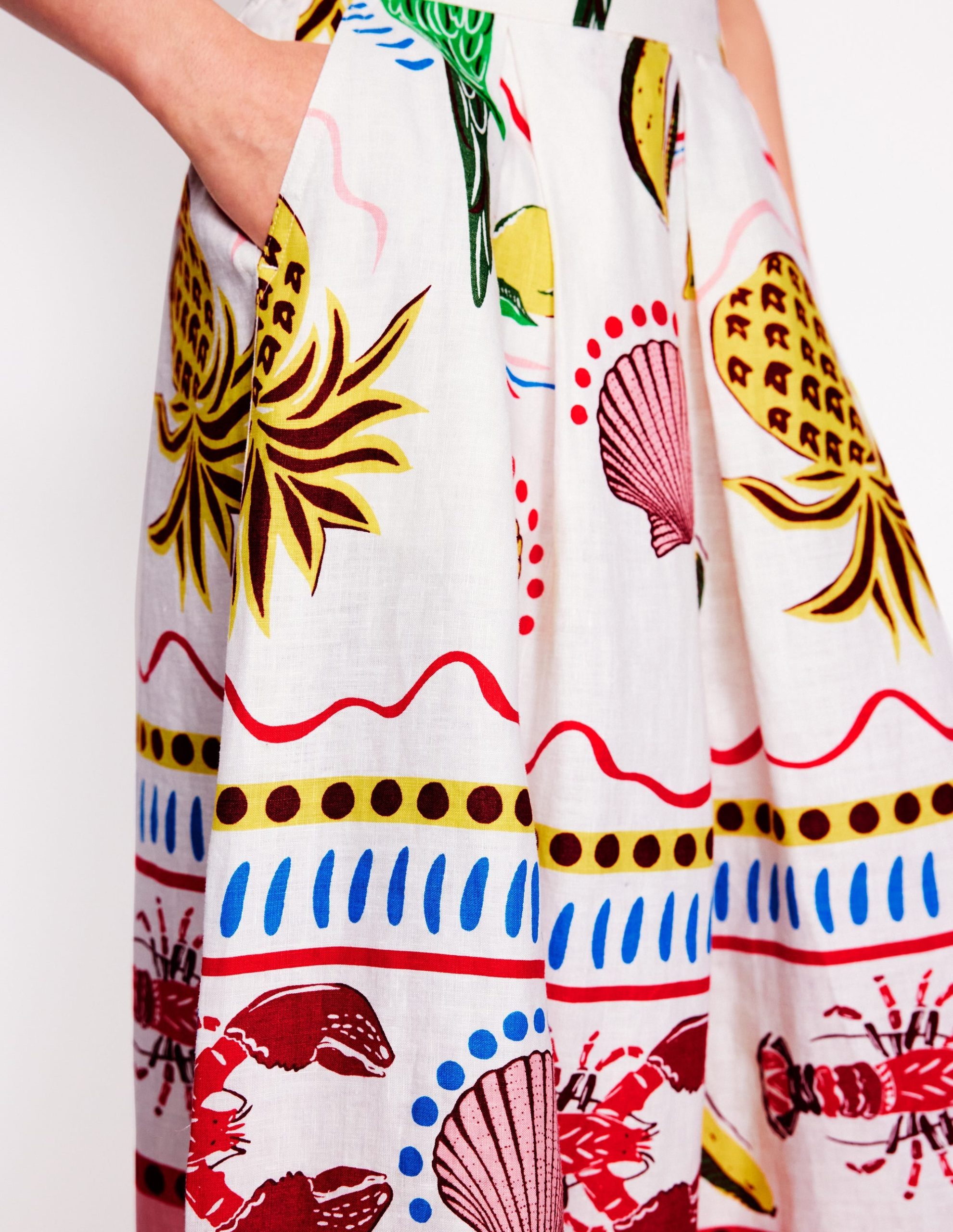 Verity Linen Midi Skirt-Multi. Tropical Bonanza - Image 2