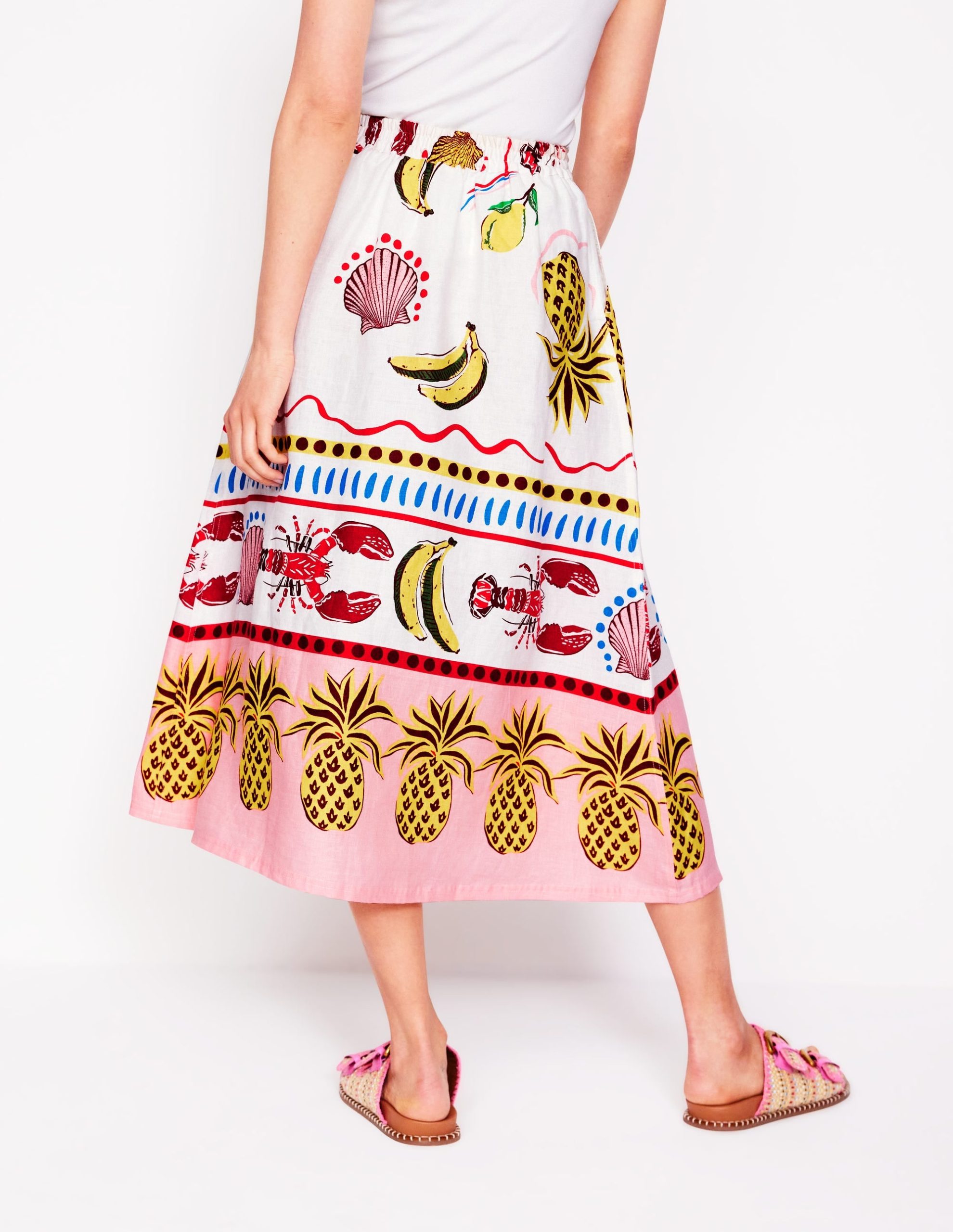 Verity Linen Midi Skirt-Multi. Tropical Bonanza - Image 3