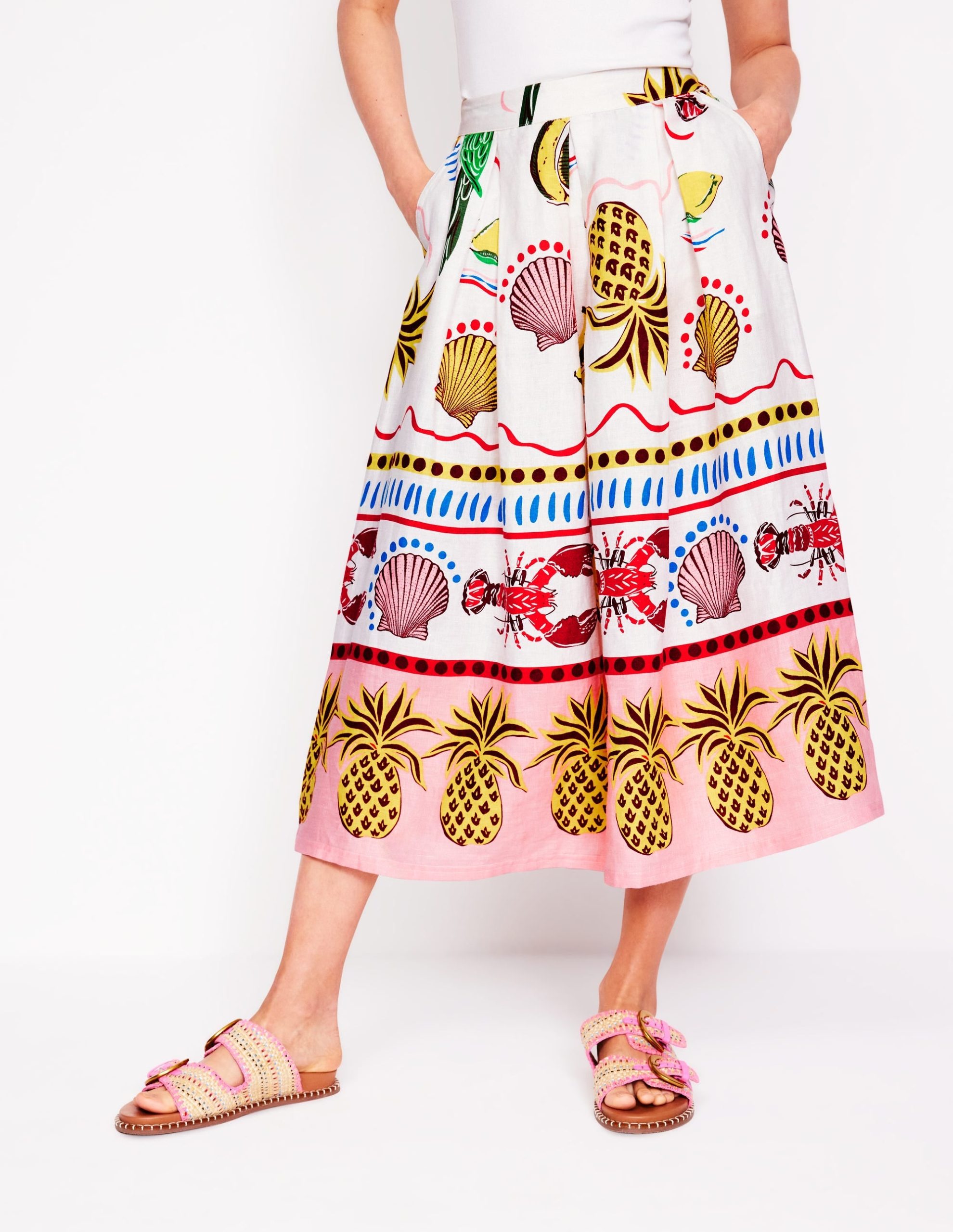 Verity Linen Midi Skirt-Multi. Tropical Bonanza - Image 4