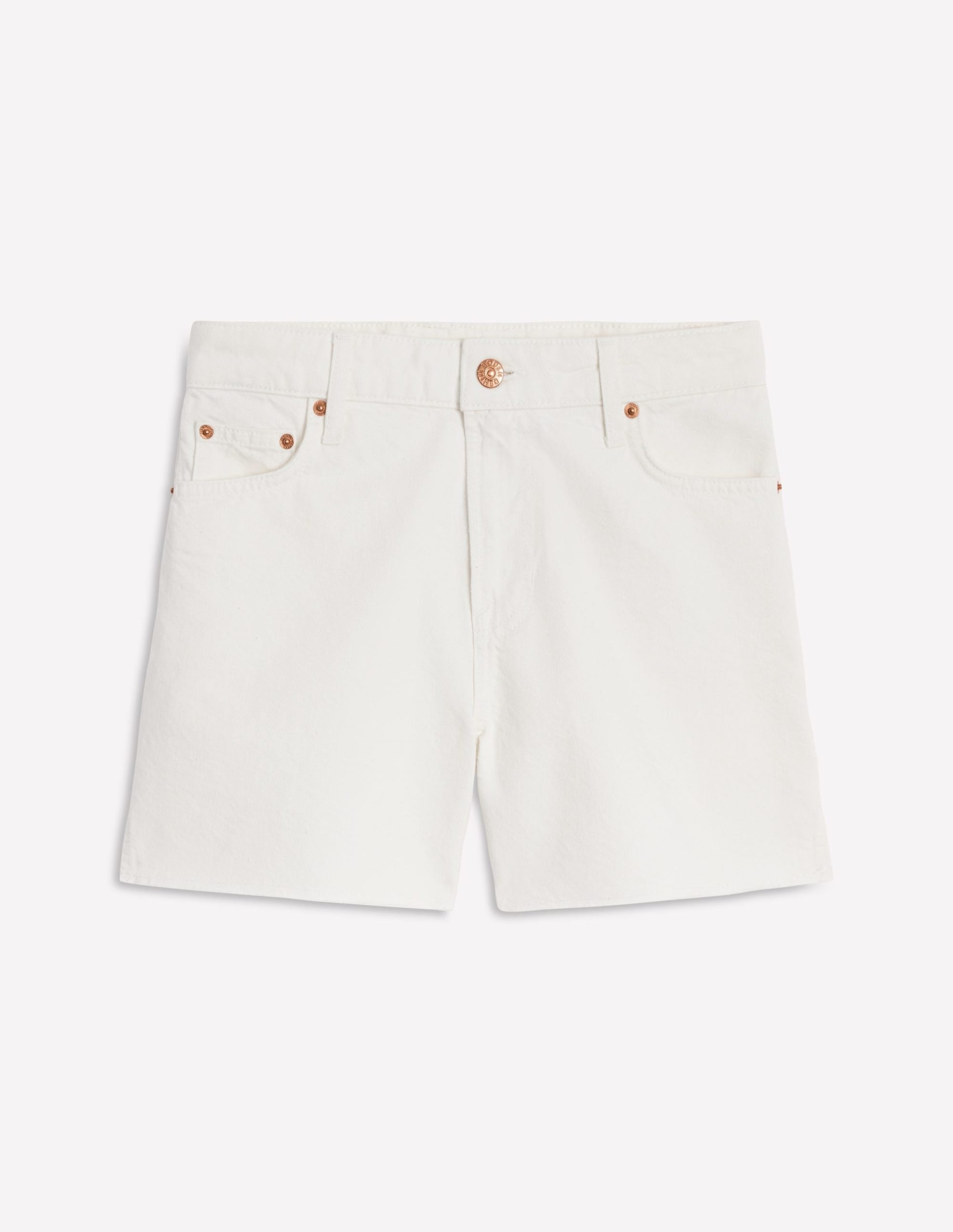 Cut Off Denim Shorts-White - Image 7