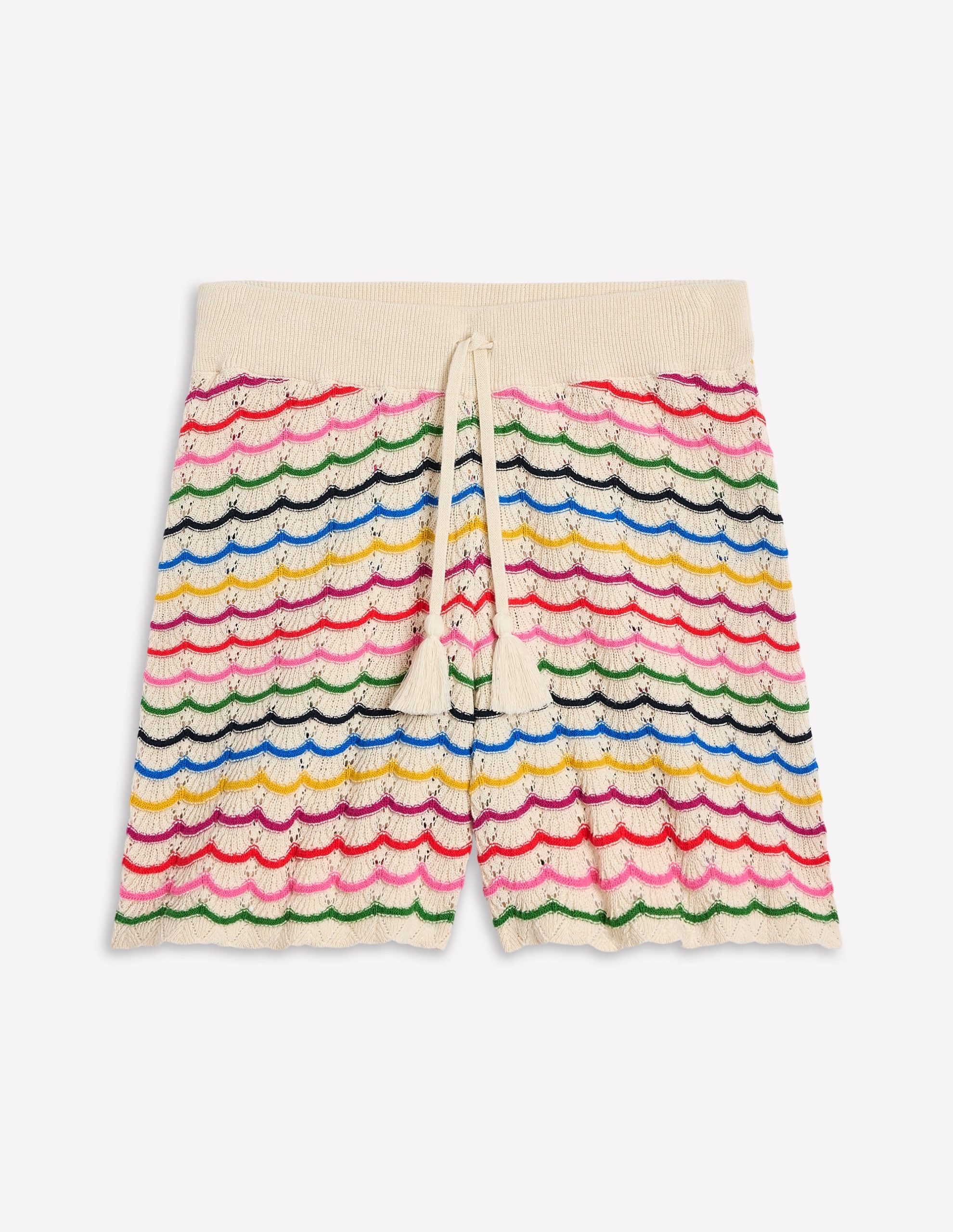 Textured Knitted Shorts-Multi Stripe - Image 5