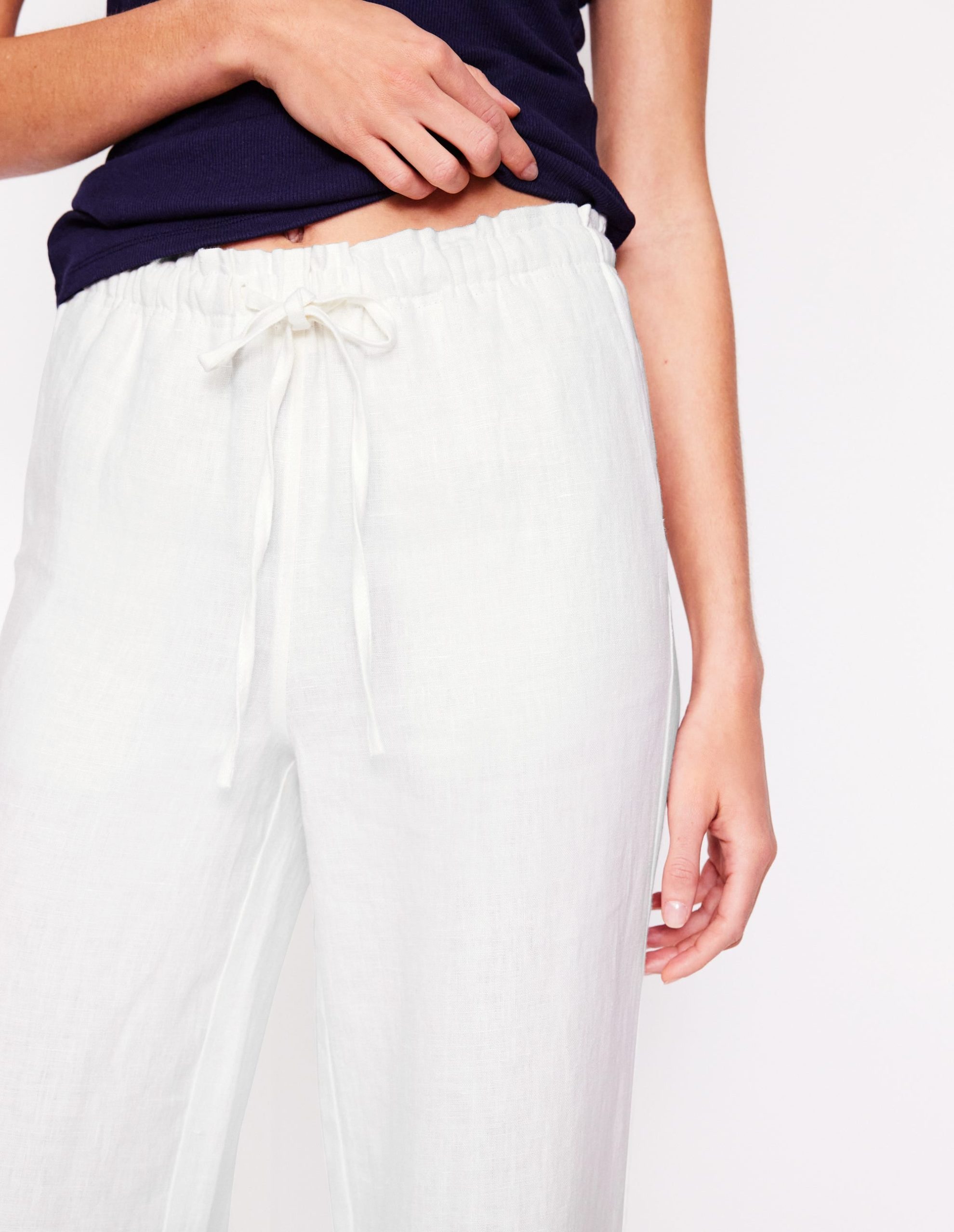 Islington Linen Pants-White - Image 4
