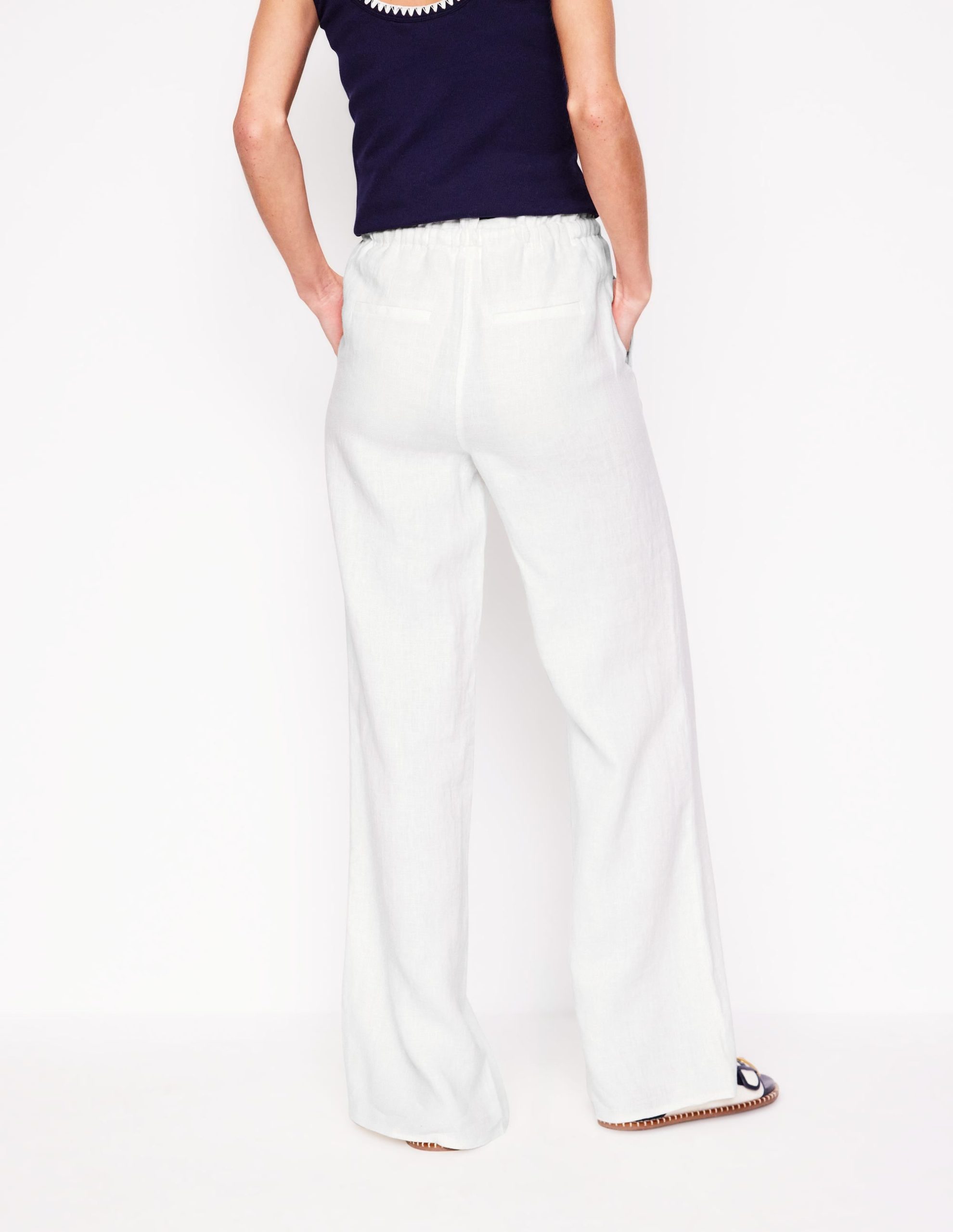 Islington Linen Pants-White - Image 5