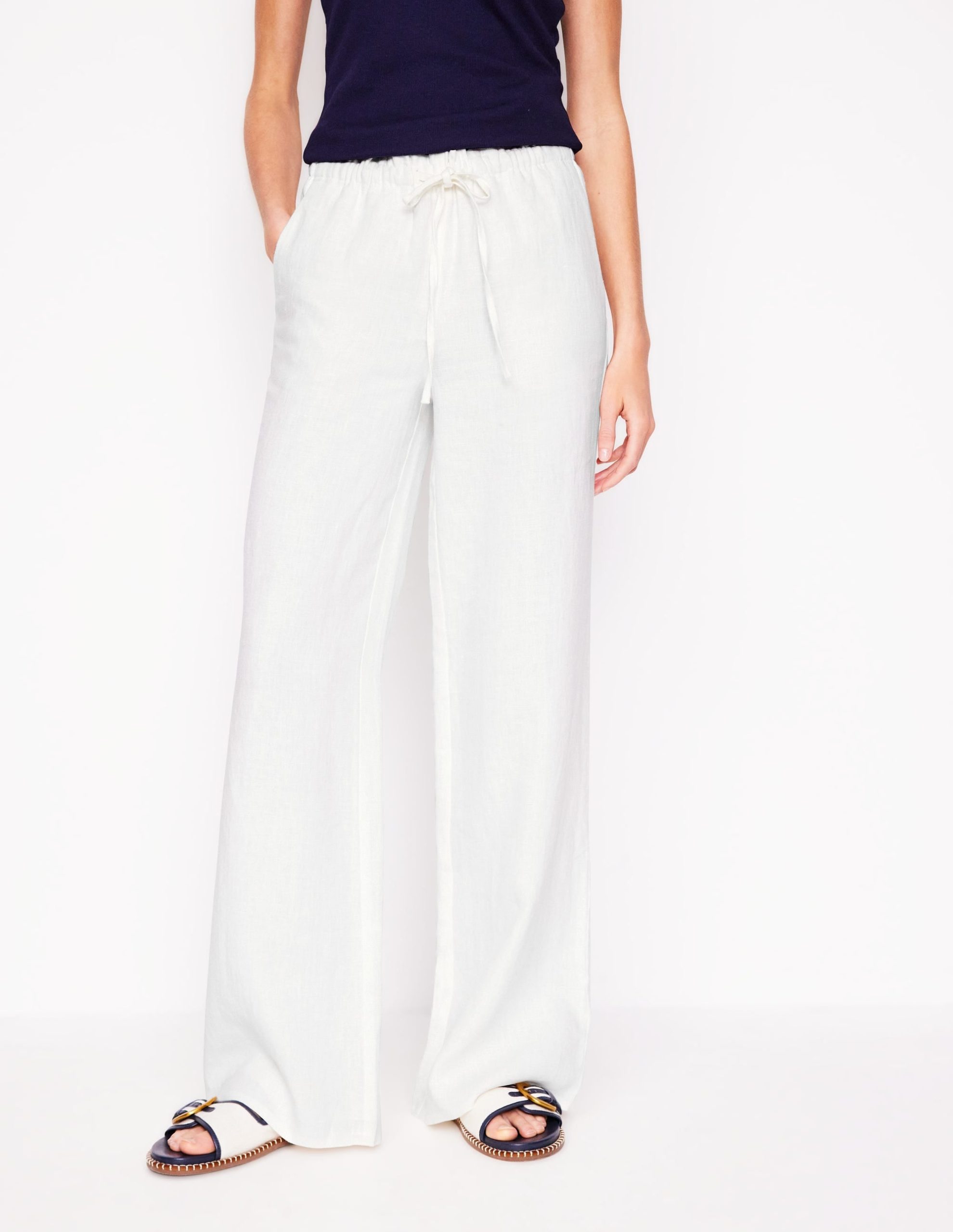 Islington Linen Pants-White - Image 6
