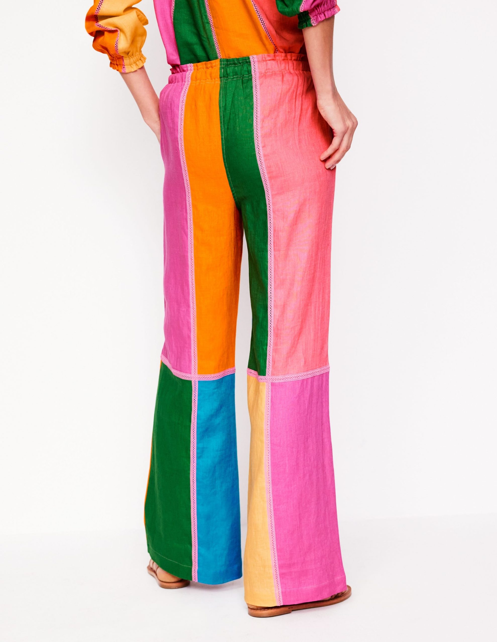 Islington Linen Pants-Multi Colourblock - Image 4