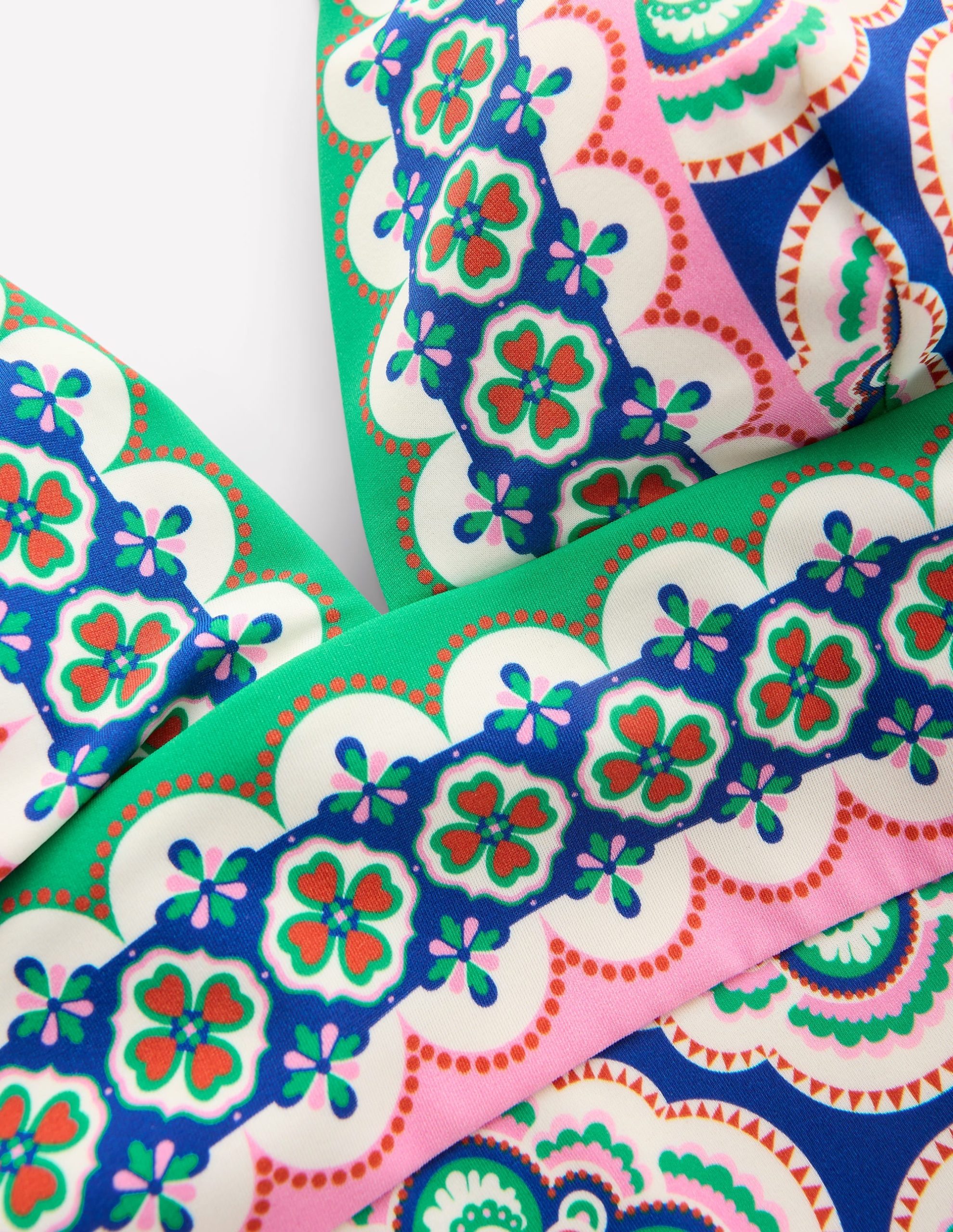 Porto V-Neck Swimsuit-Bright Blue. Botanic Blush - Image 7