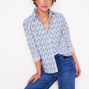 Sienna Cotton Shirt-Ivory. Tennis