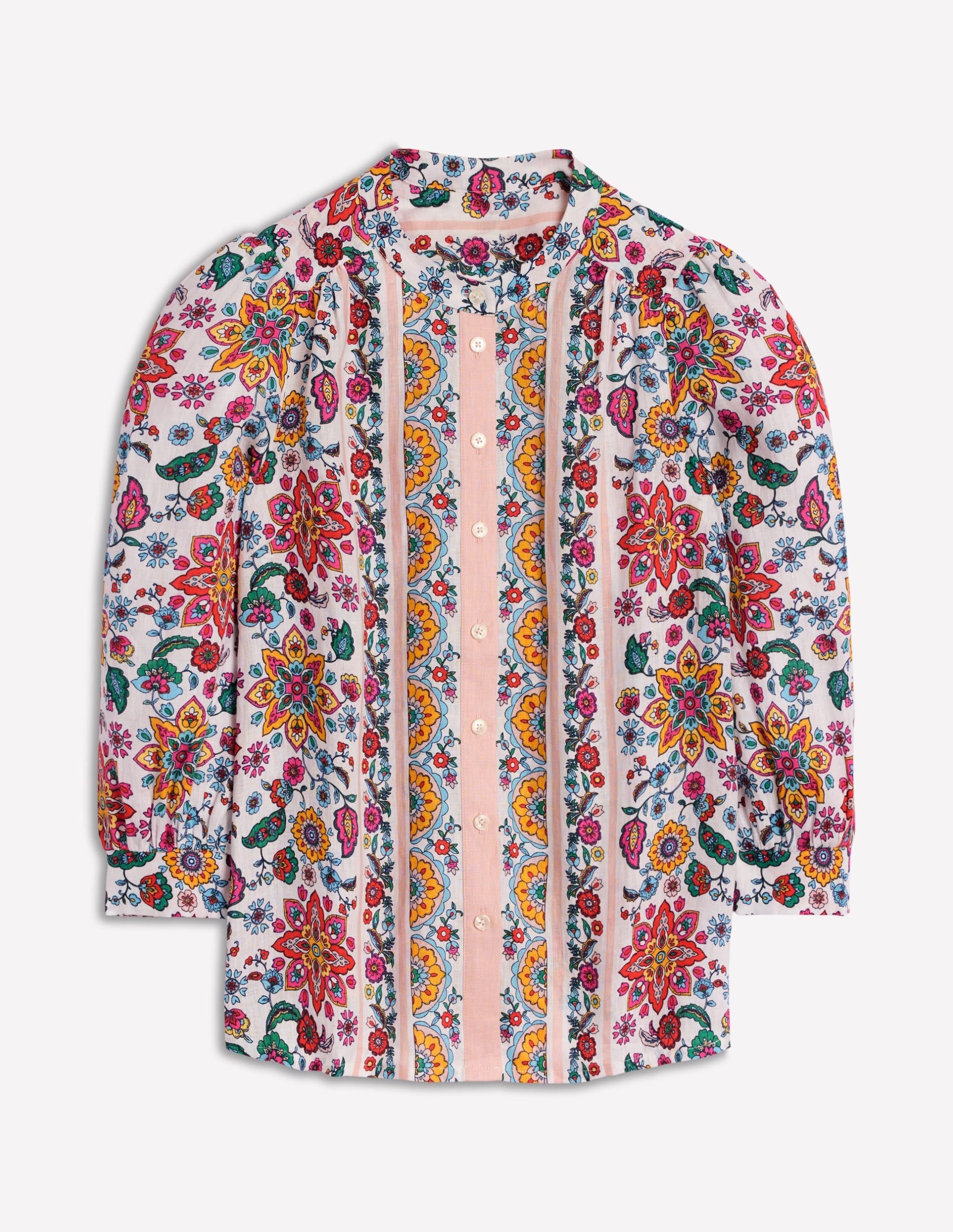 Alicia Linen Top-Ivory Botanical Sprig - Image 7