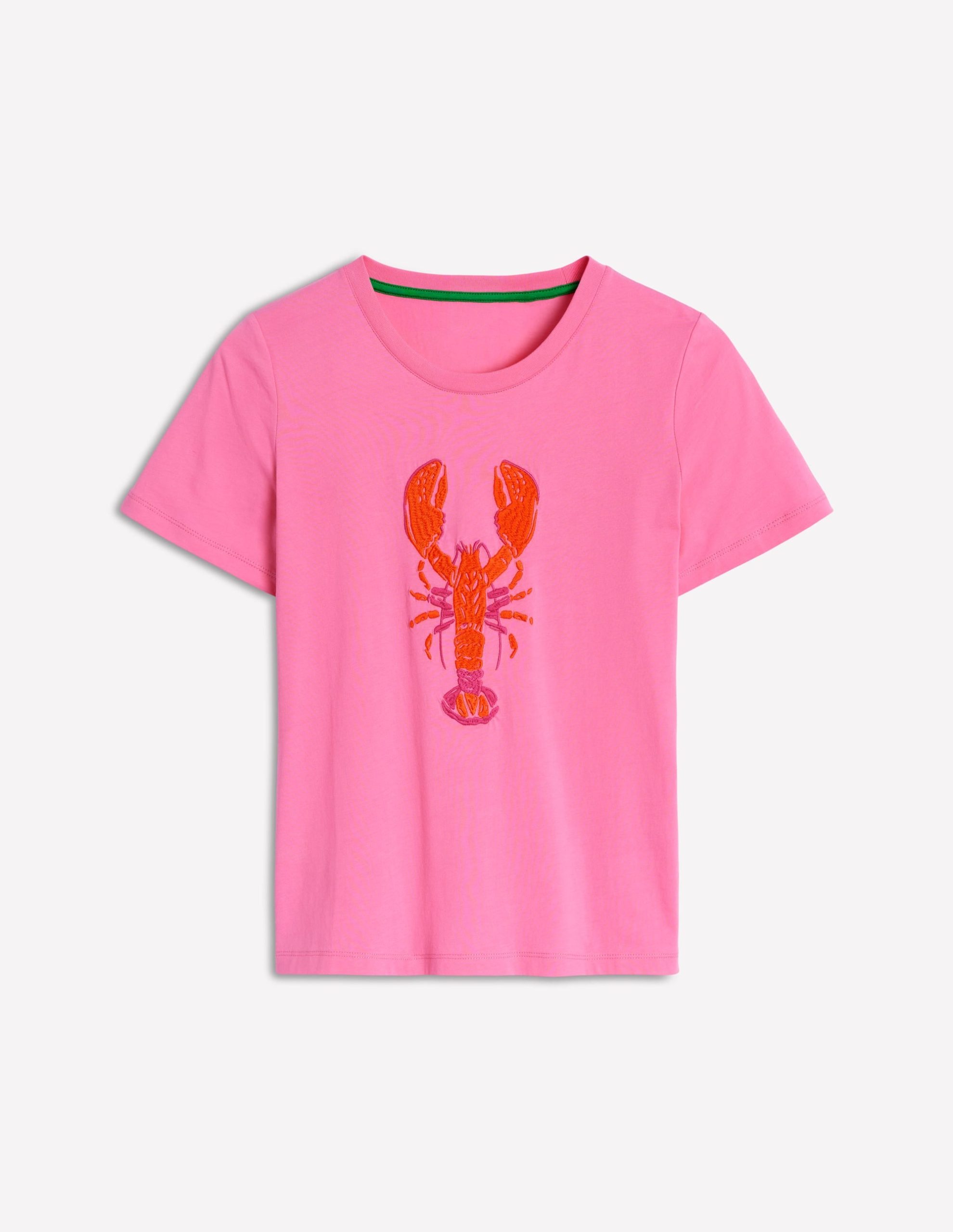 Relaxed Novelty T-Shirt-Pink Rose. Lobster - Image 6