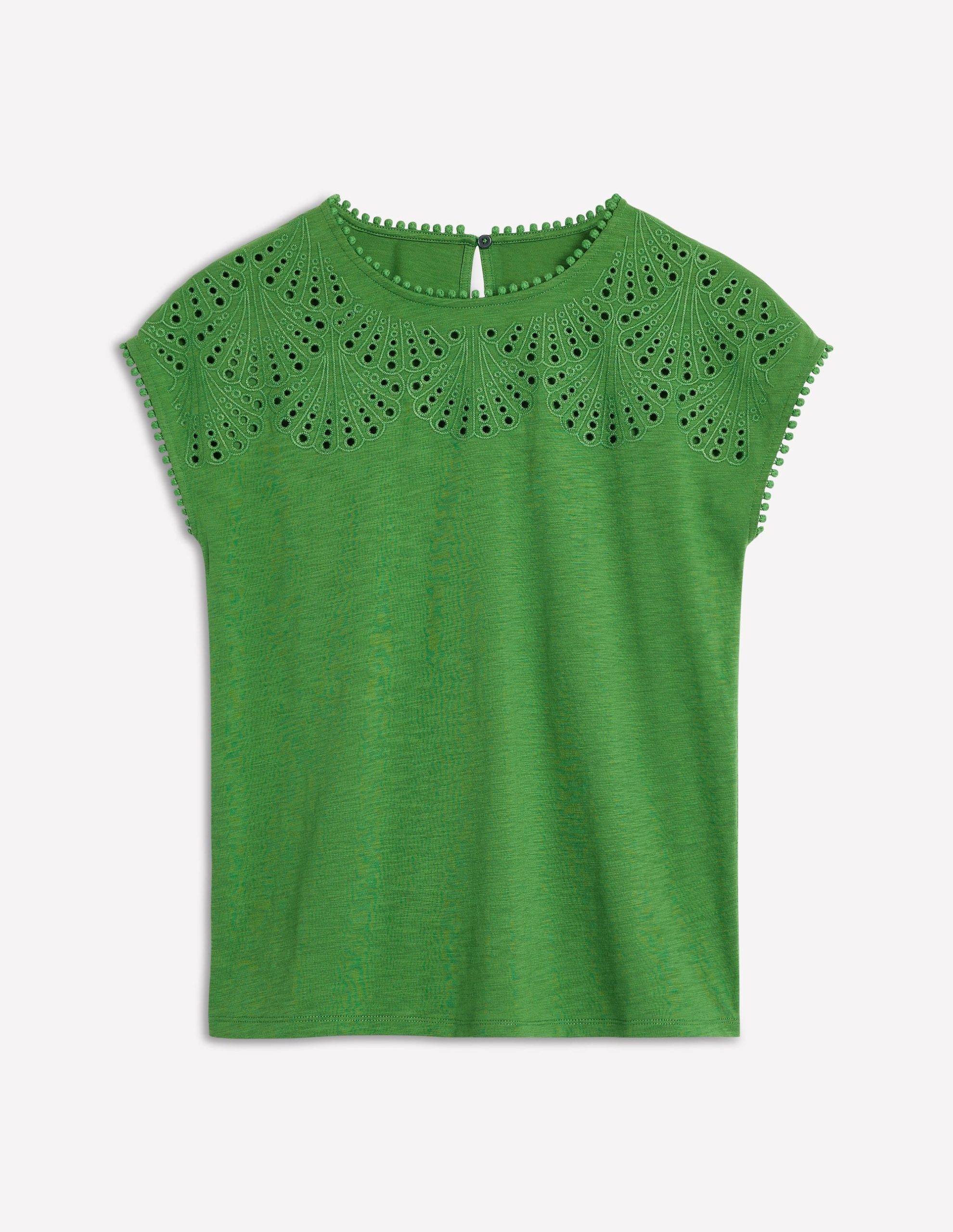 Anya Broderie T-shirt-Paradise Green - Image 5