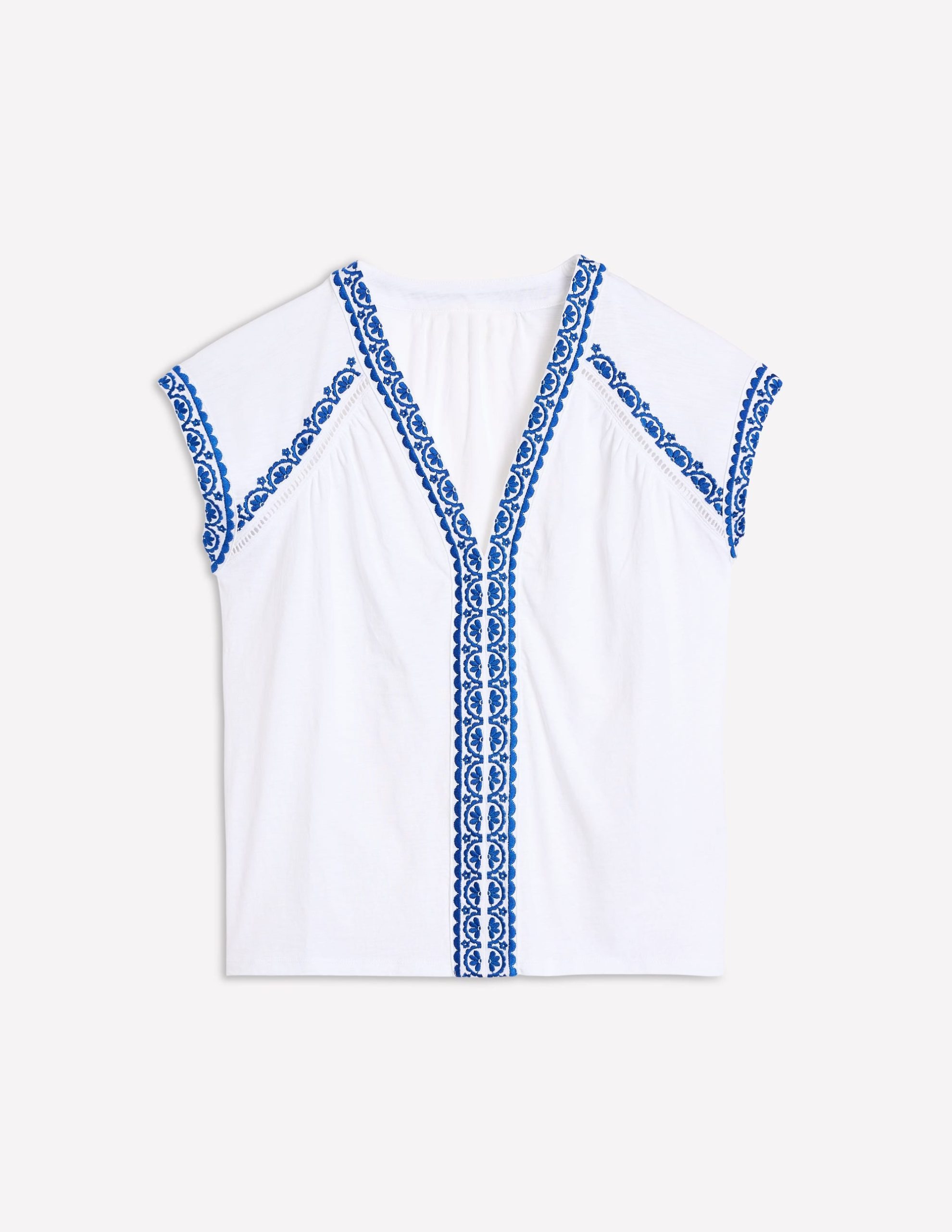 Hazel Cotton Embroidered Top-White - Image 5