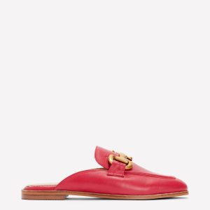 Iris Snaffle Mule Loafers-Red