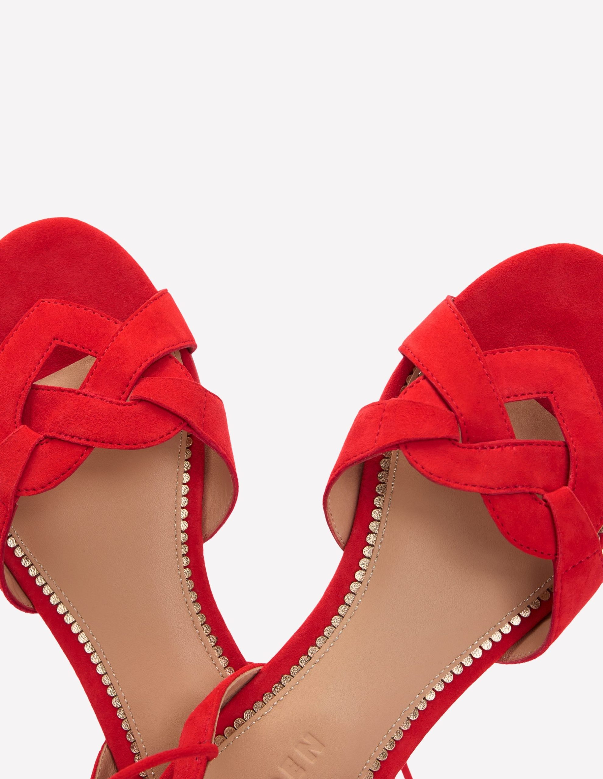 Heart Detail Flat Sandals-Post Box Red - Image 4